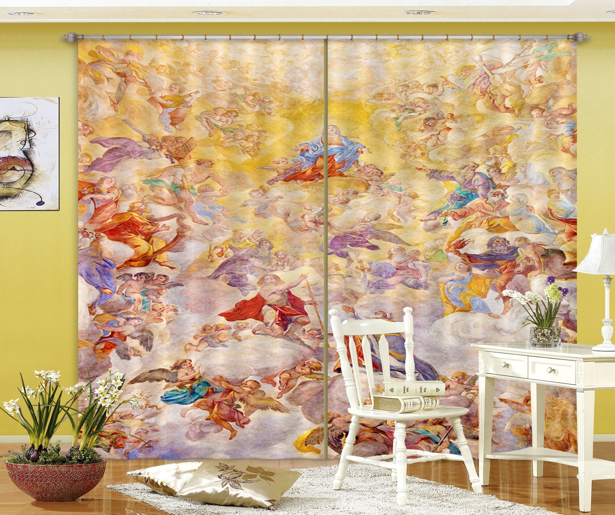 3D Pigeon Crowd 029 Curtains Drapes Curtains AJ Creativity Home