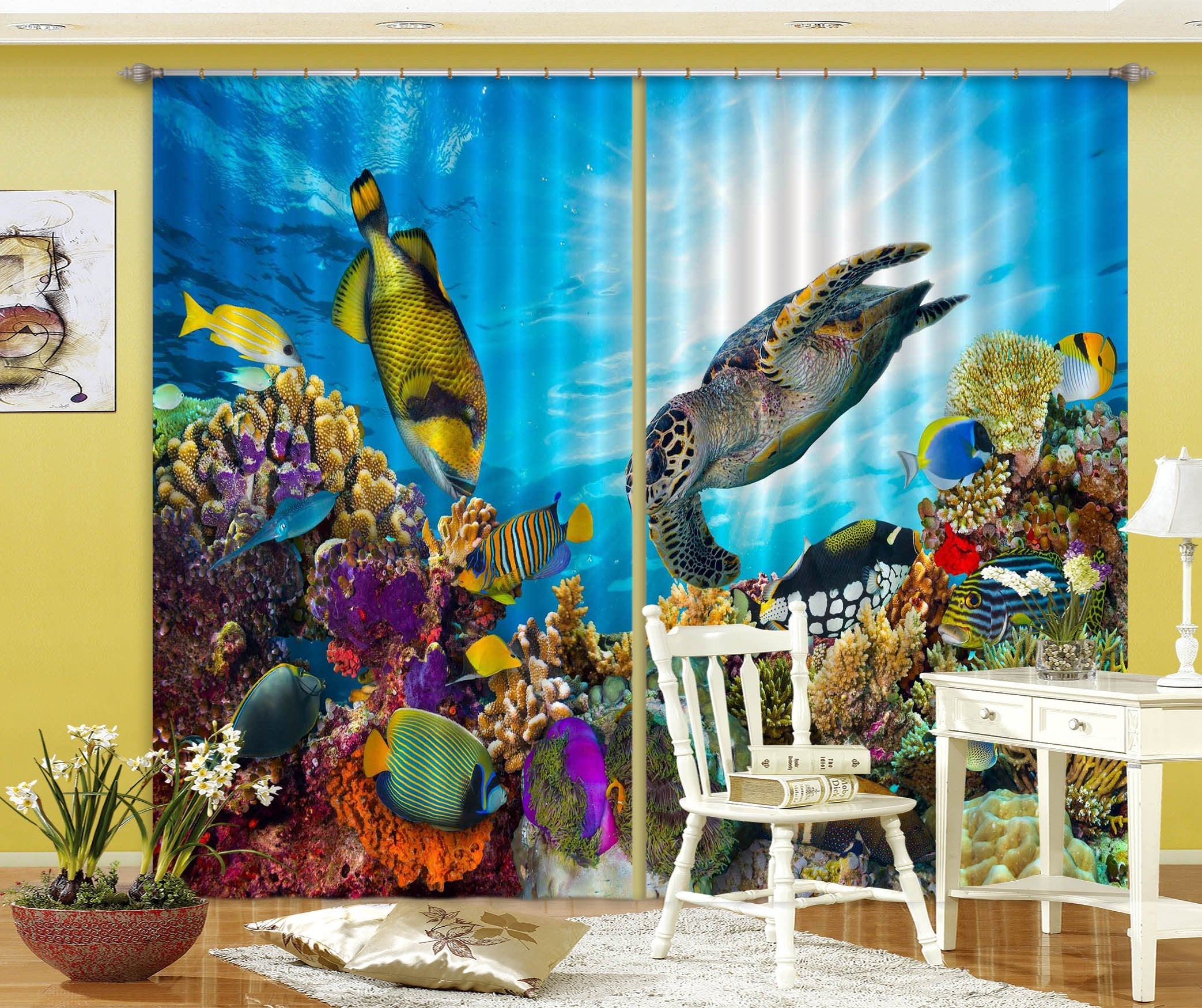 3D Ocean World 07 Curtains Drapes Wallpaper AJ Wallpaper
