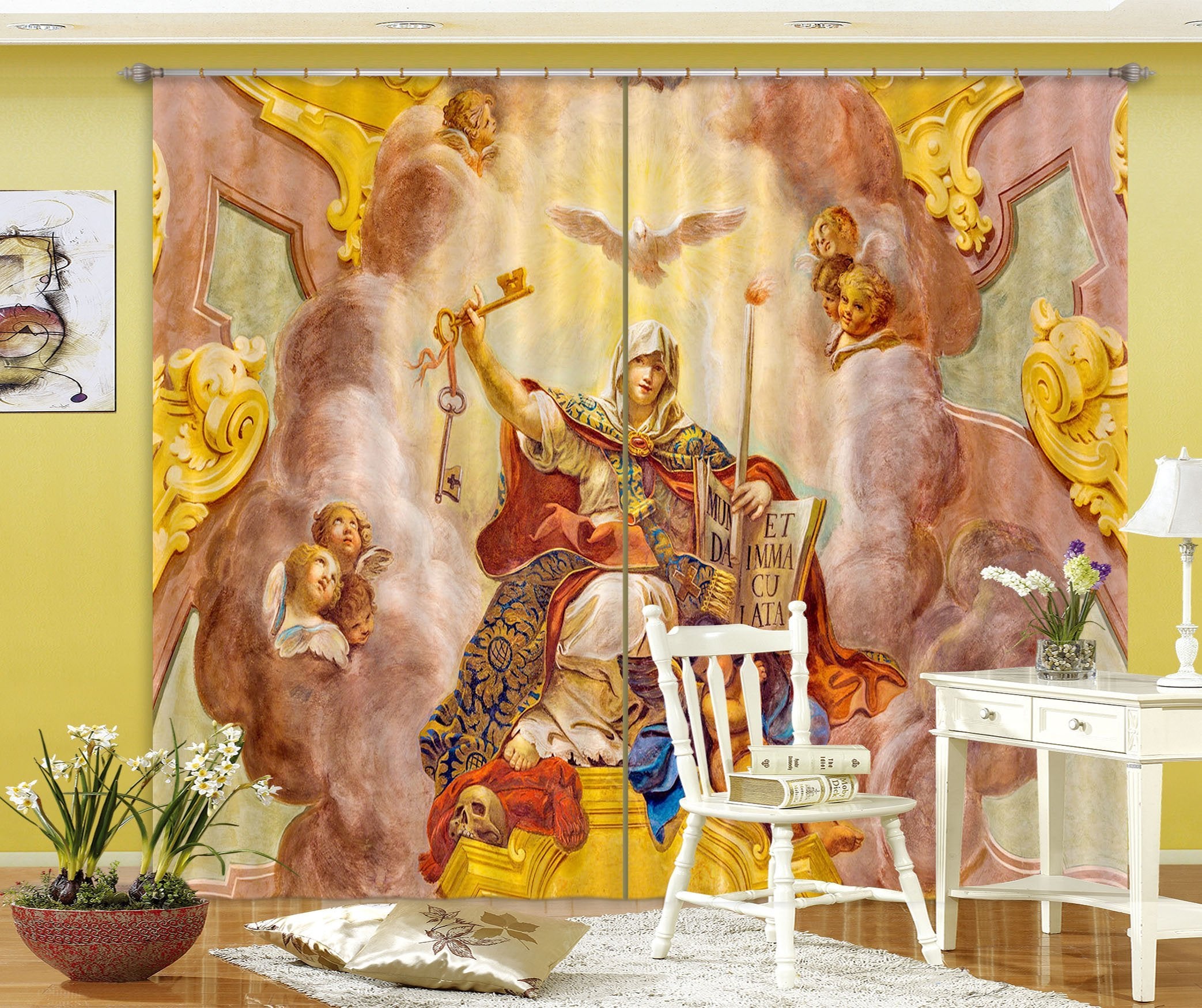 3D Pigeon Key Book 053 Curtains Drapes Curtains AJ Creativity Home