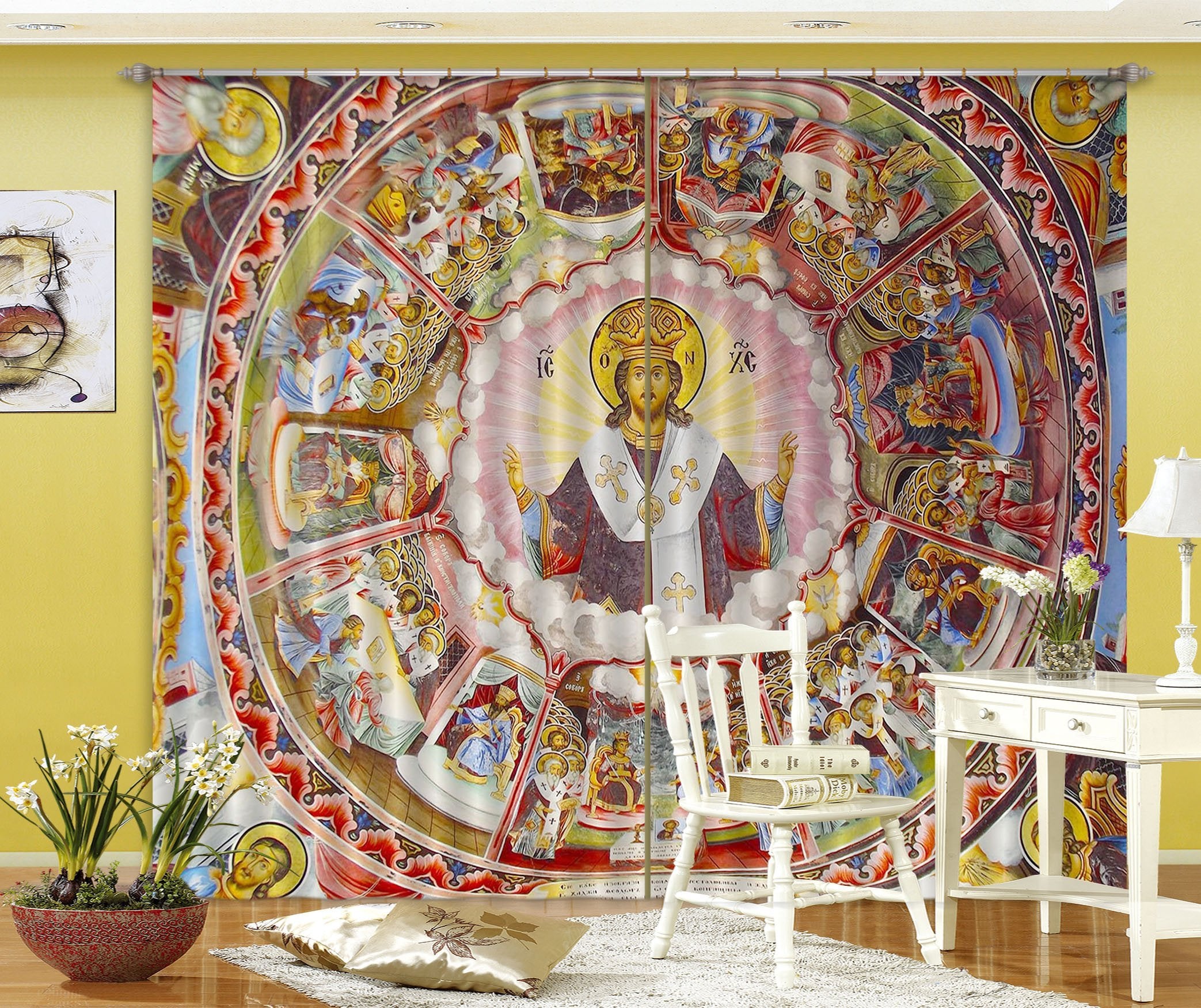 3D Shining Prayer 059 Curtains Drapes Curtains AJ Creativity Home