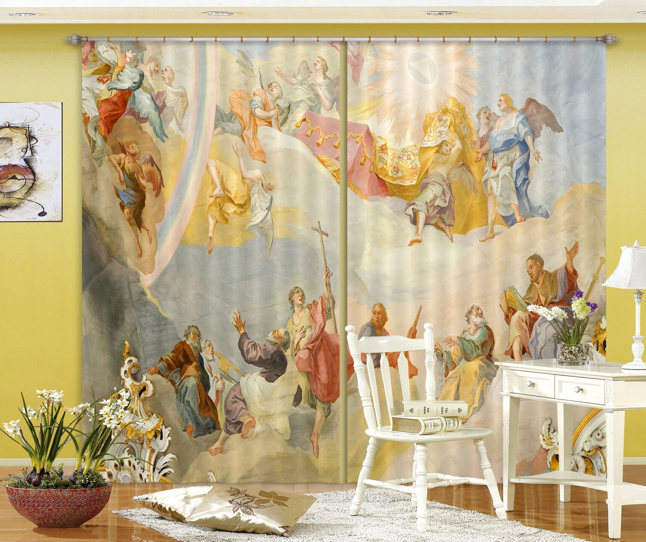 3D Cross Holy Book 021 Curtains Drapes Curtains AJ Creativity Home