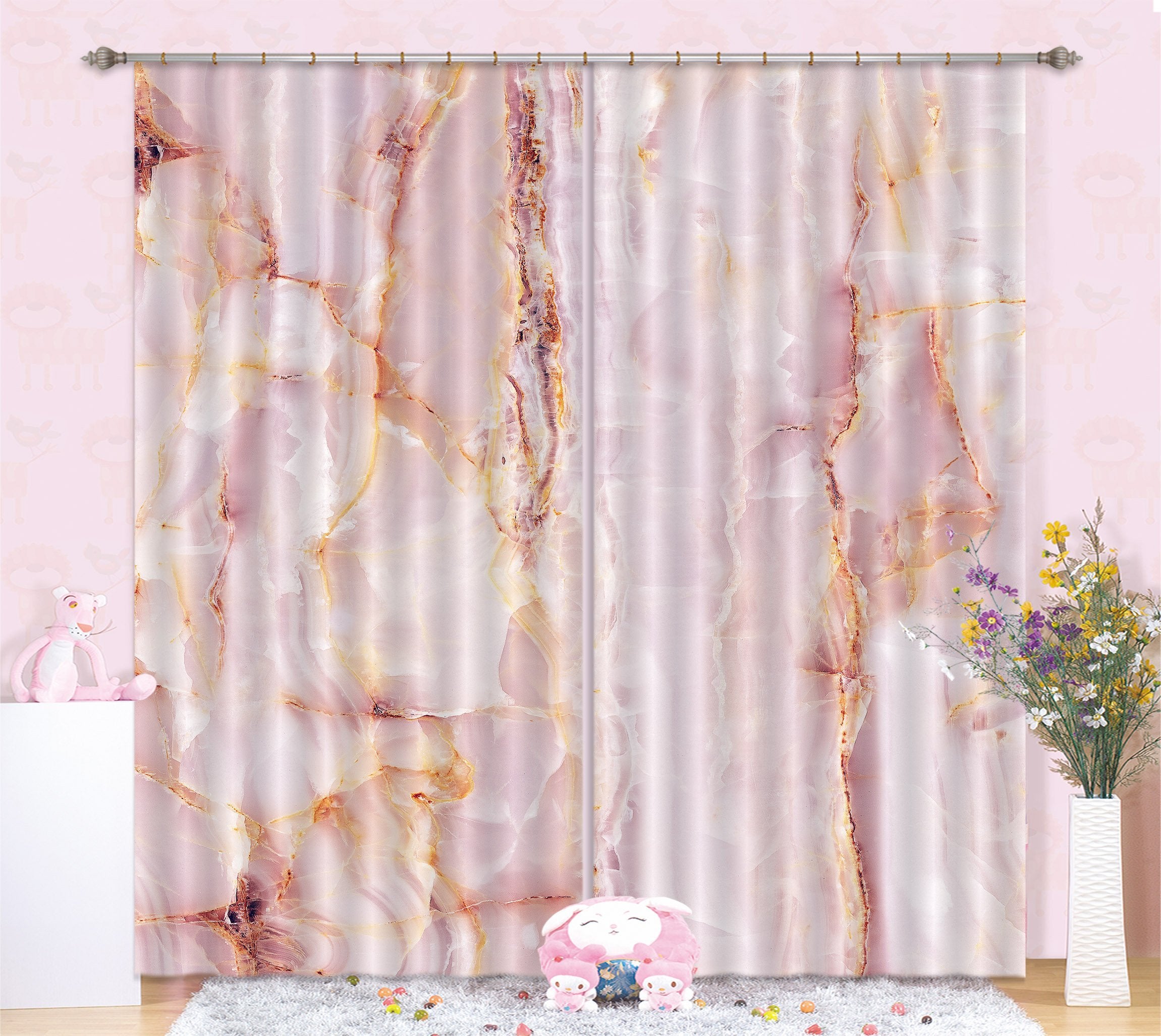 3D Slate Powder Line 43 Curtains Drapes Curtains AJ Creativity Home