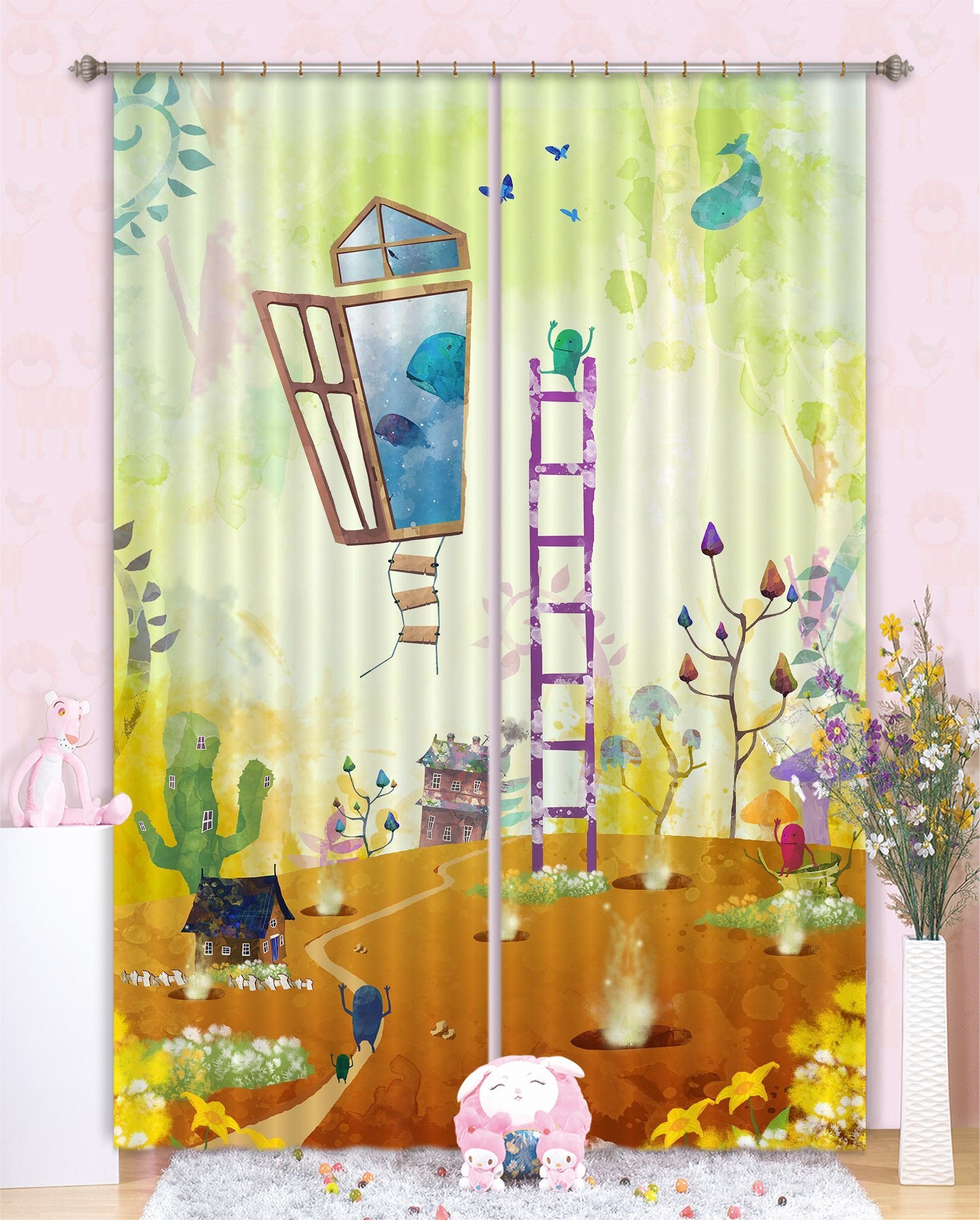 3D Fantastic House 72 Curtains Drapes Wallpaper AJ Wallpaper