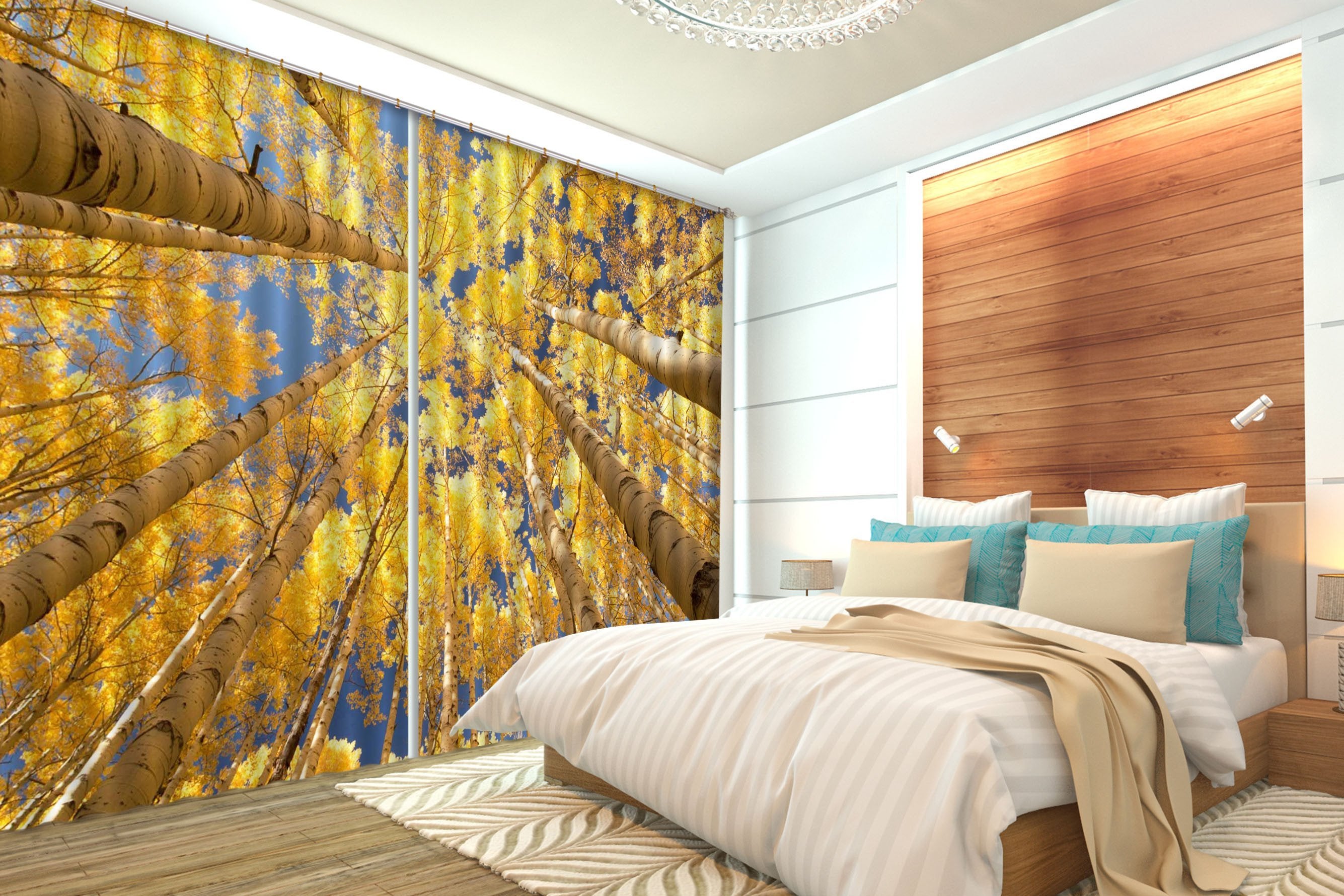 3D Pretty Tall Trees 02 Curtains Drapes Wallpaper AJ Wallpaper