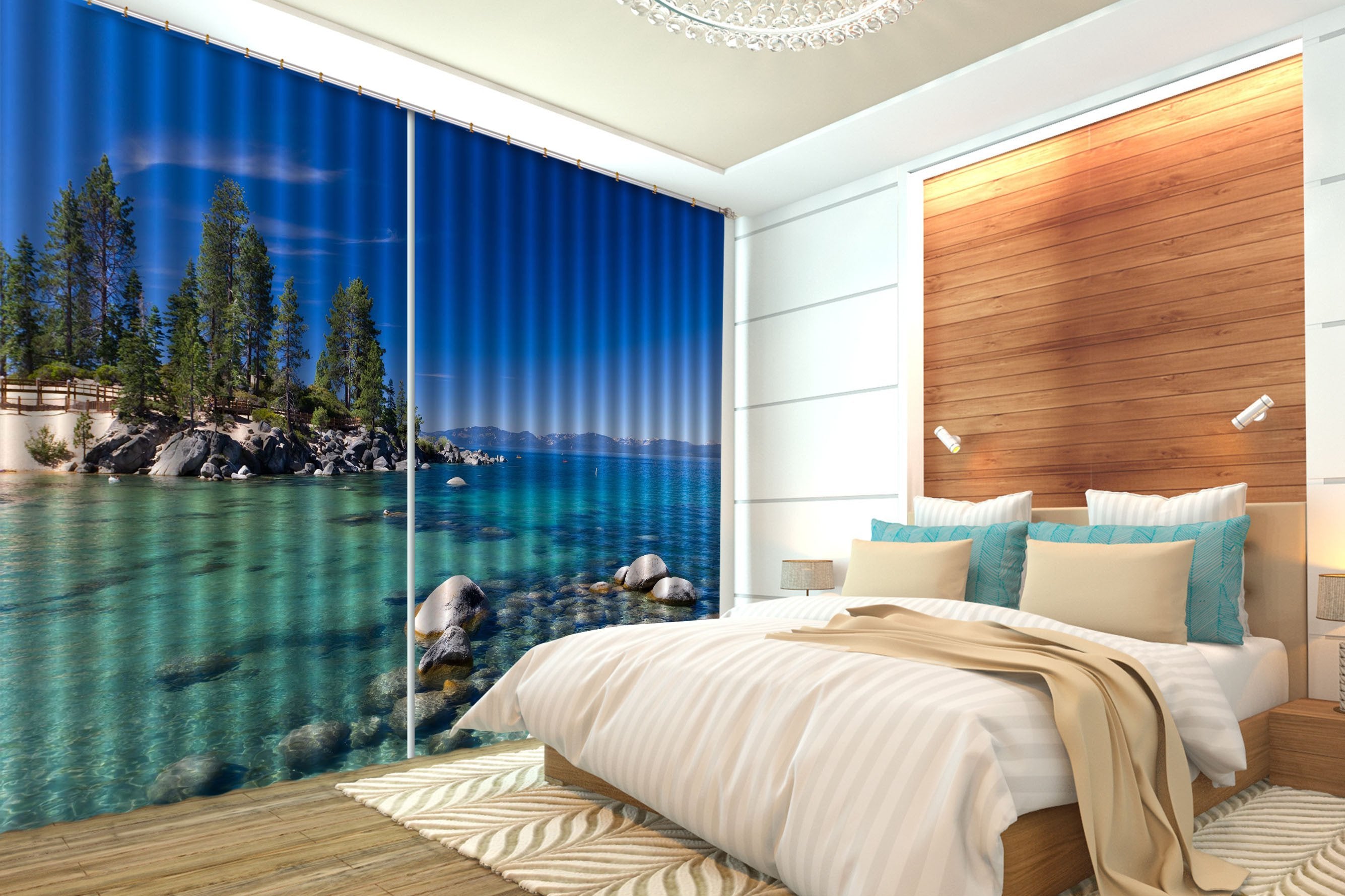 3D Sea Bay Scenery 683 Curtains Drapes Wallpaper AJ Wallpaper
