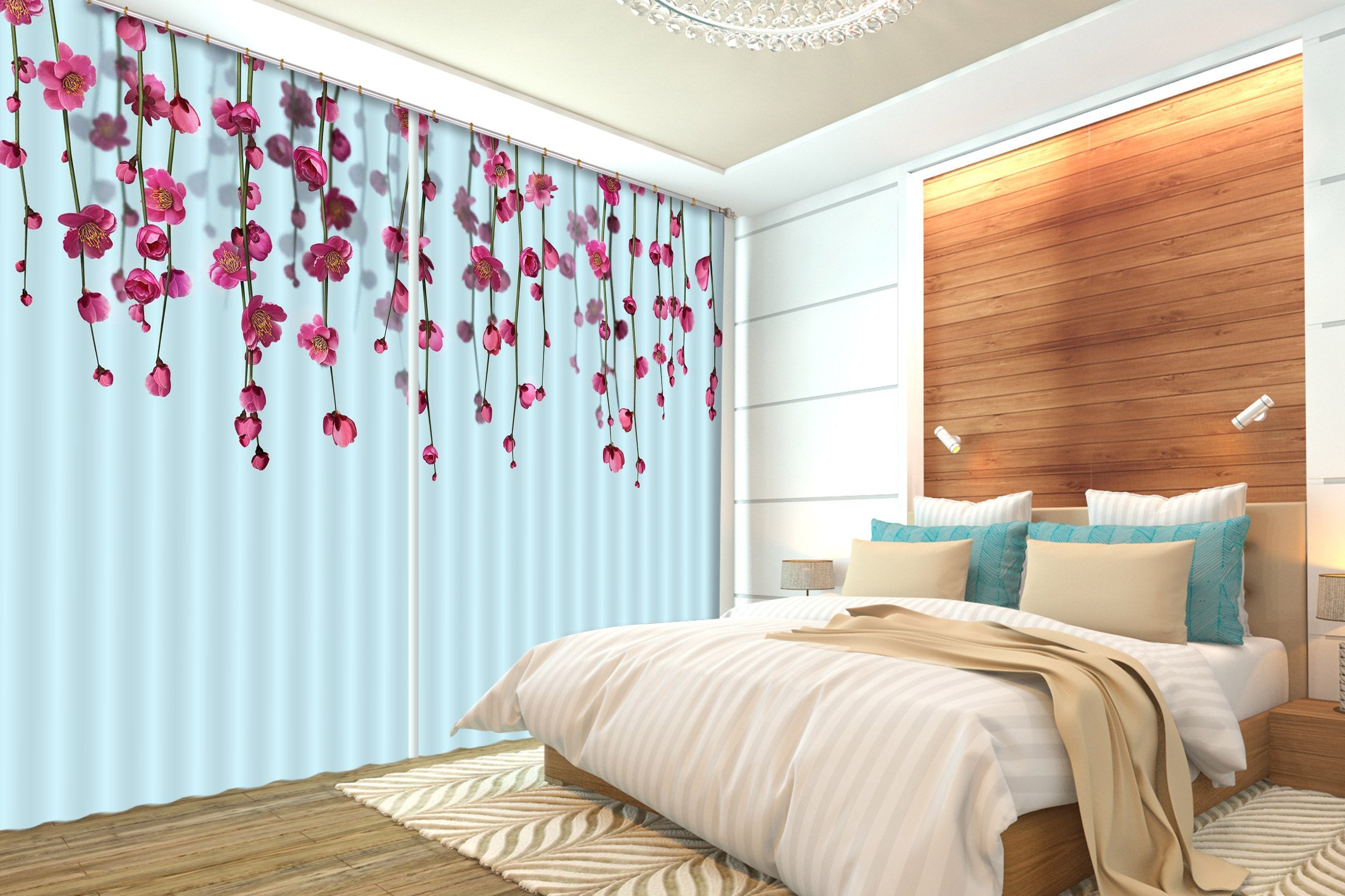 3D Red Flowers Vines 2260 Curtains Drapes Wallpaper AJ Wallpaper