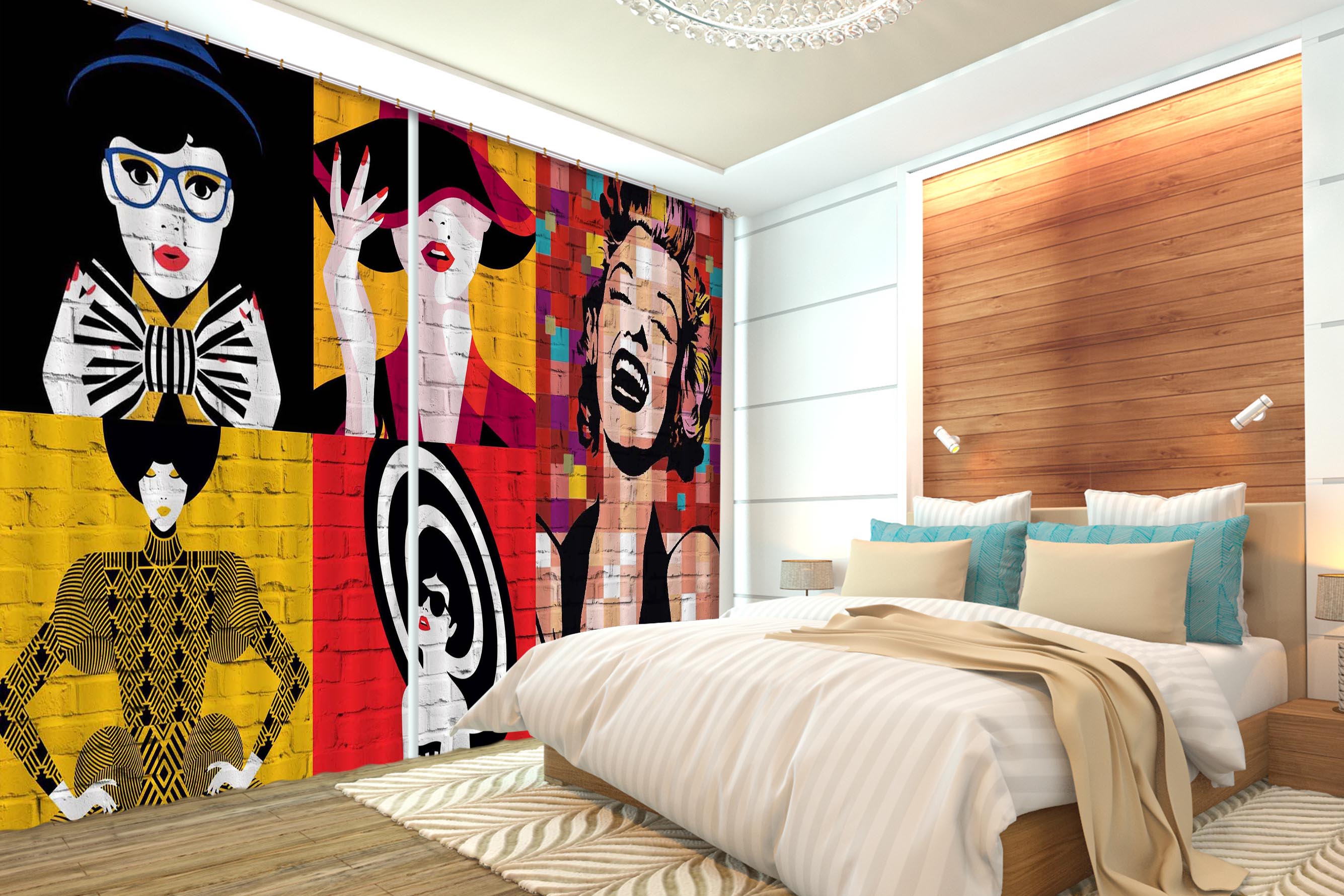 3D Laughing Girl 862 Curtains Drapes