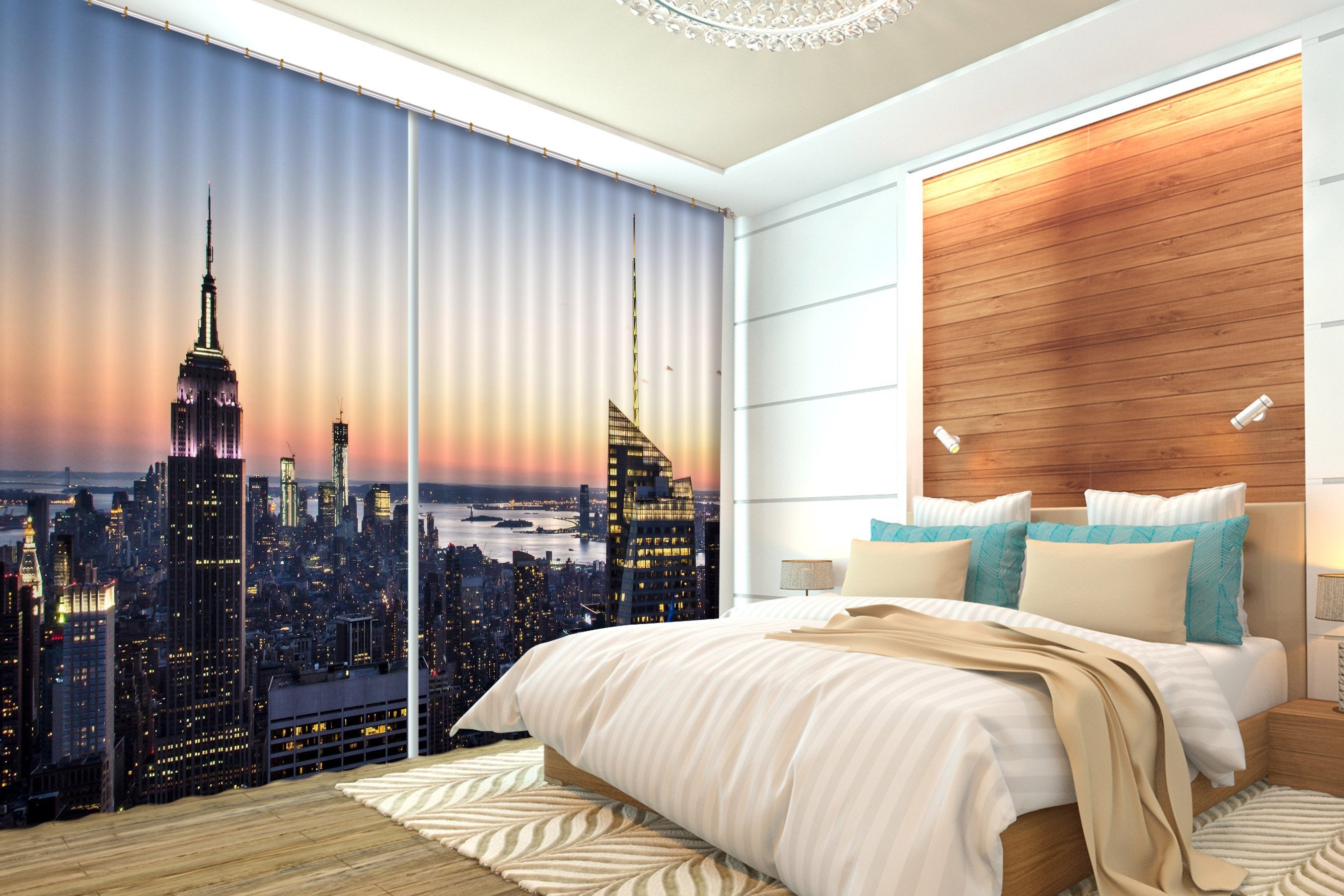 3D Sunset New York 218 Curtains Drapes Wallpaper AJ Wallpaper