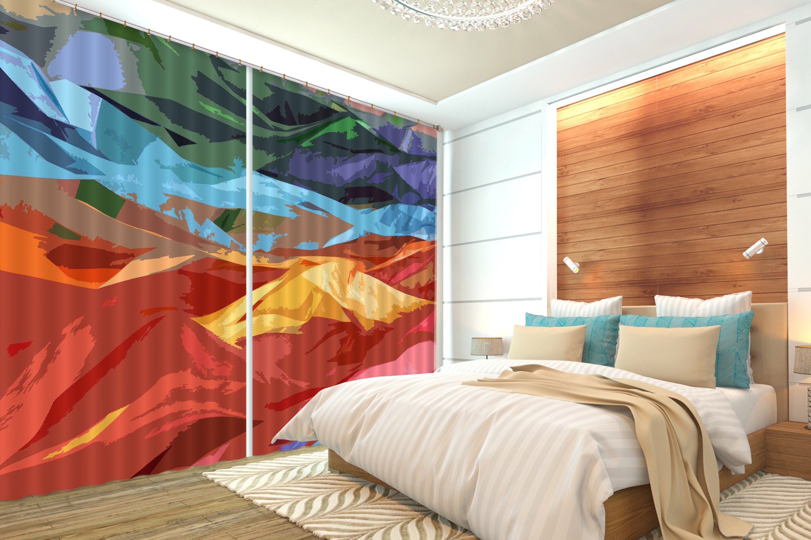 3D Colored Mountains Final 71043 Shandra Smith Curtain Curtains Drapes