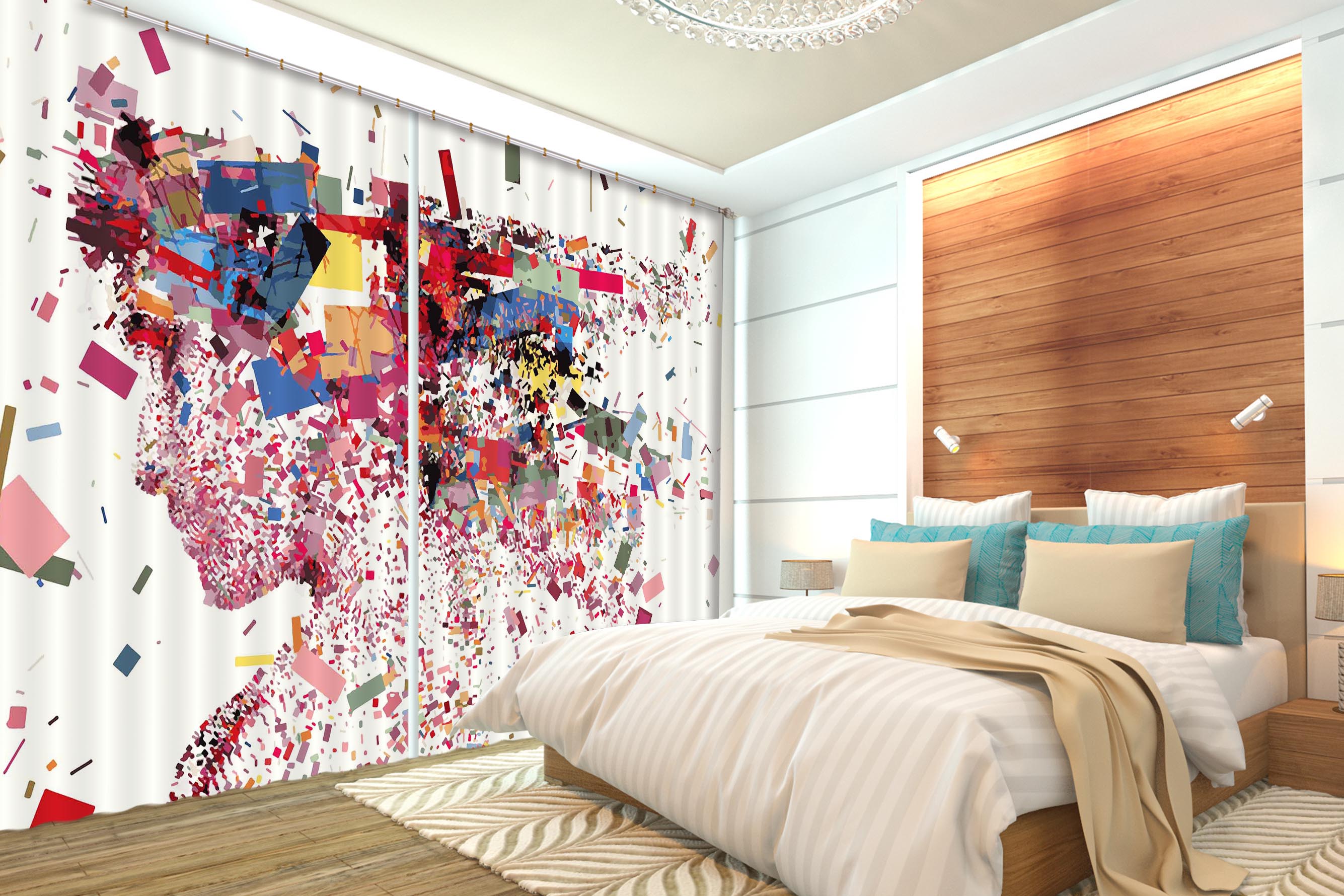 3D Color Graffiti 861 Curtains Drapes