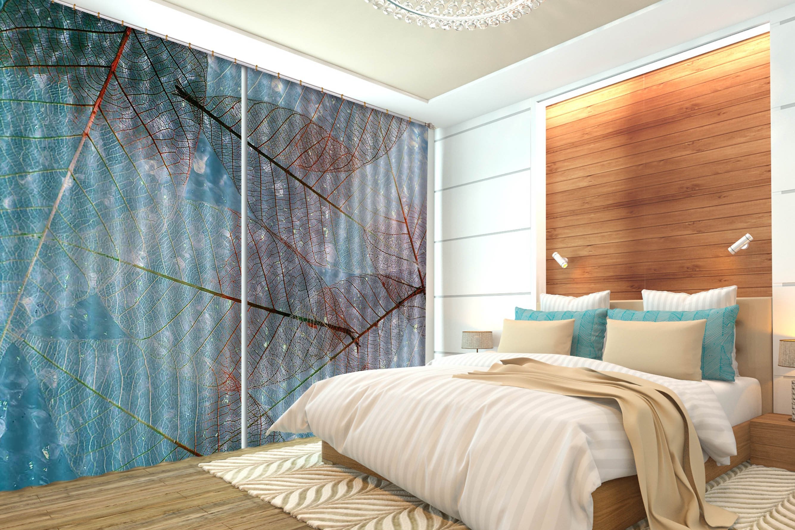 3D Leaves Veins 404 Curtains Drapes Wallpaper AJ Wallpaper