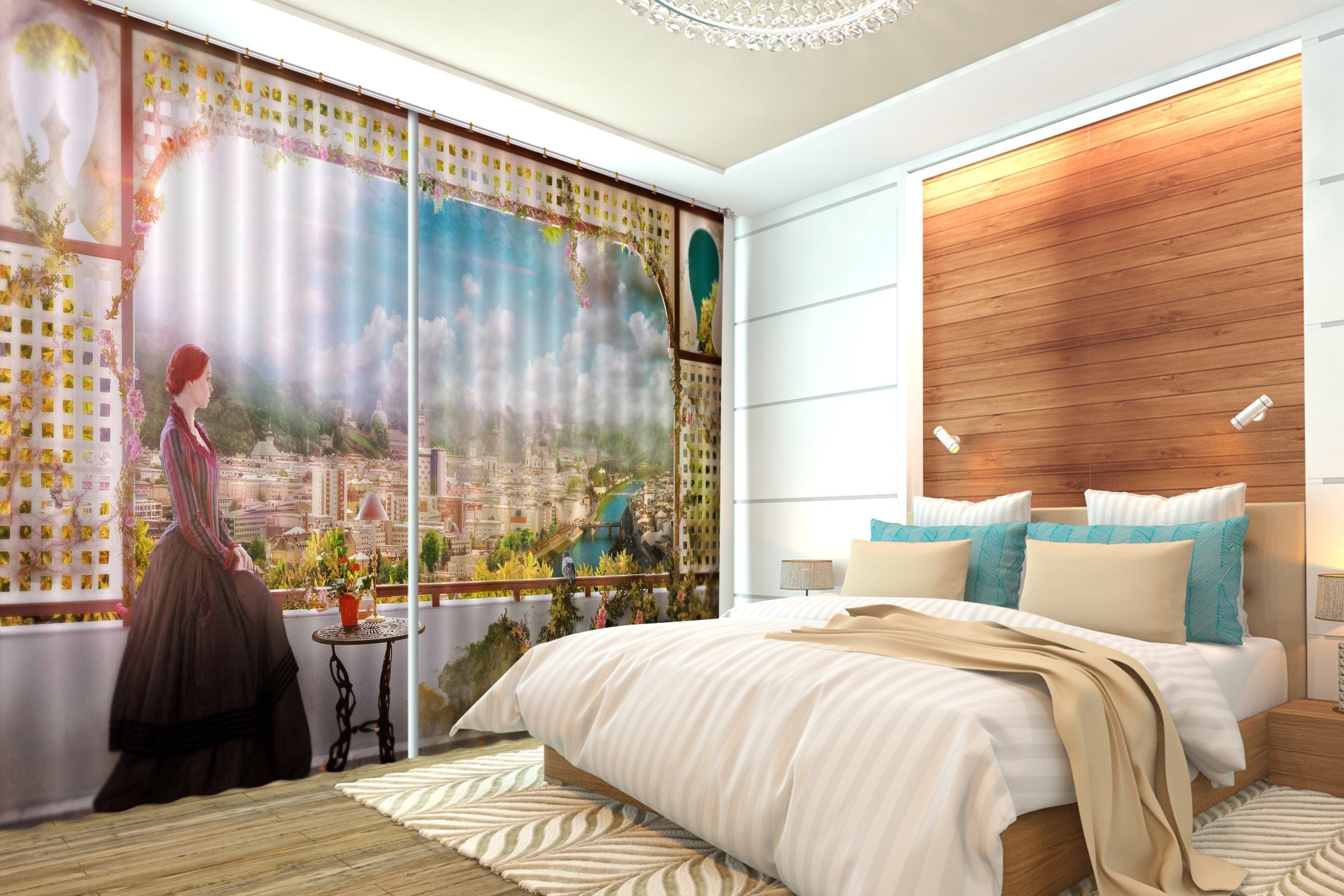 3D City Scenery 363 Curtains Drapes Wallpaper AJ Wallpaper