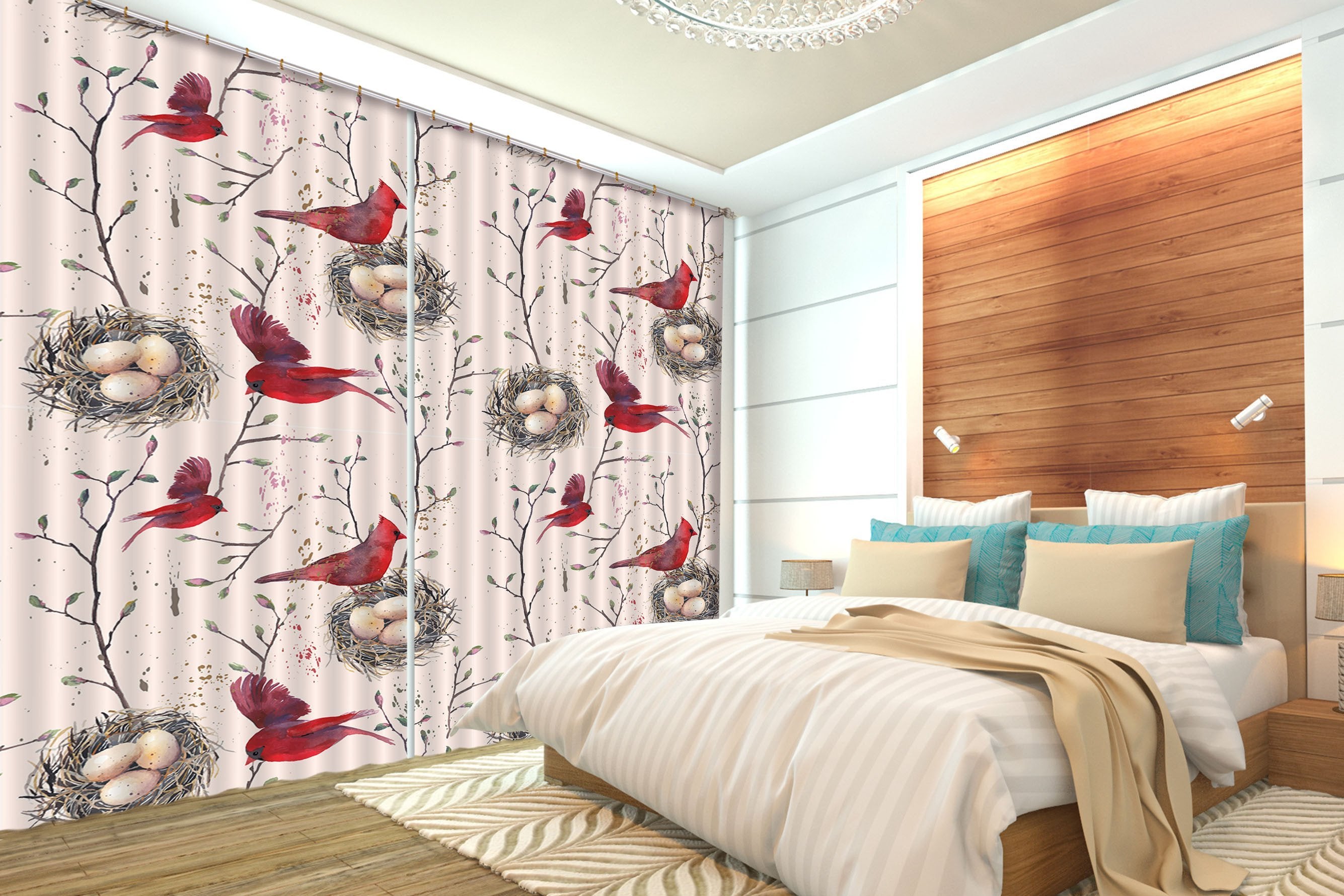 3D Birds Nest 575 Curtains Drapes Wallpaper AJ Wallpaper