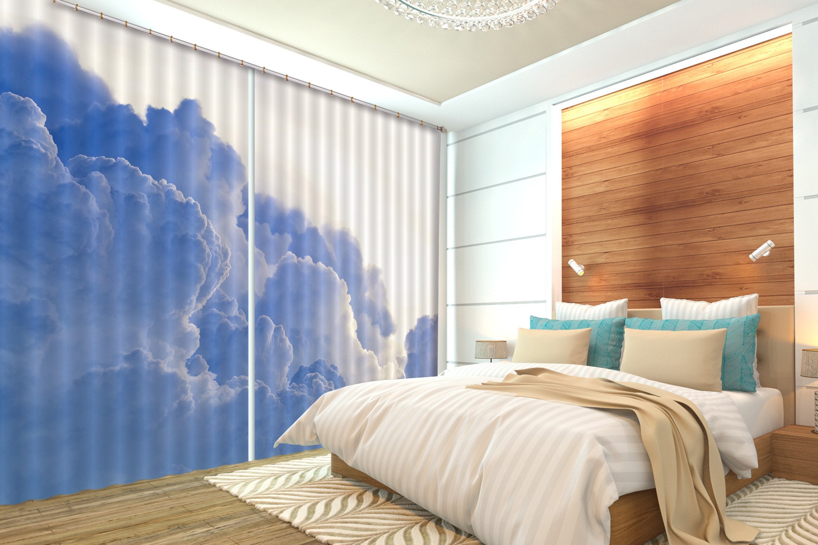 3D Rolling Clouds 493 Beach Curtains Drapes Wallpaper AJ Wallpaper