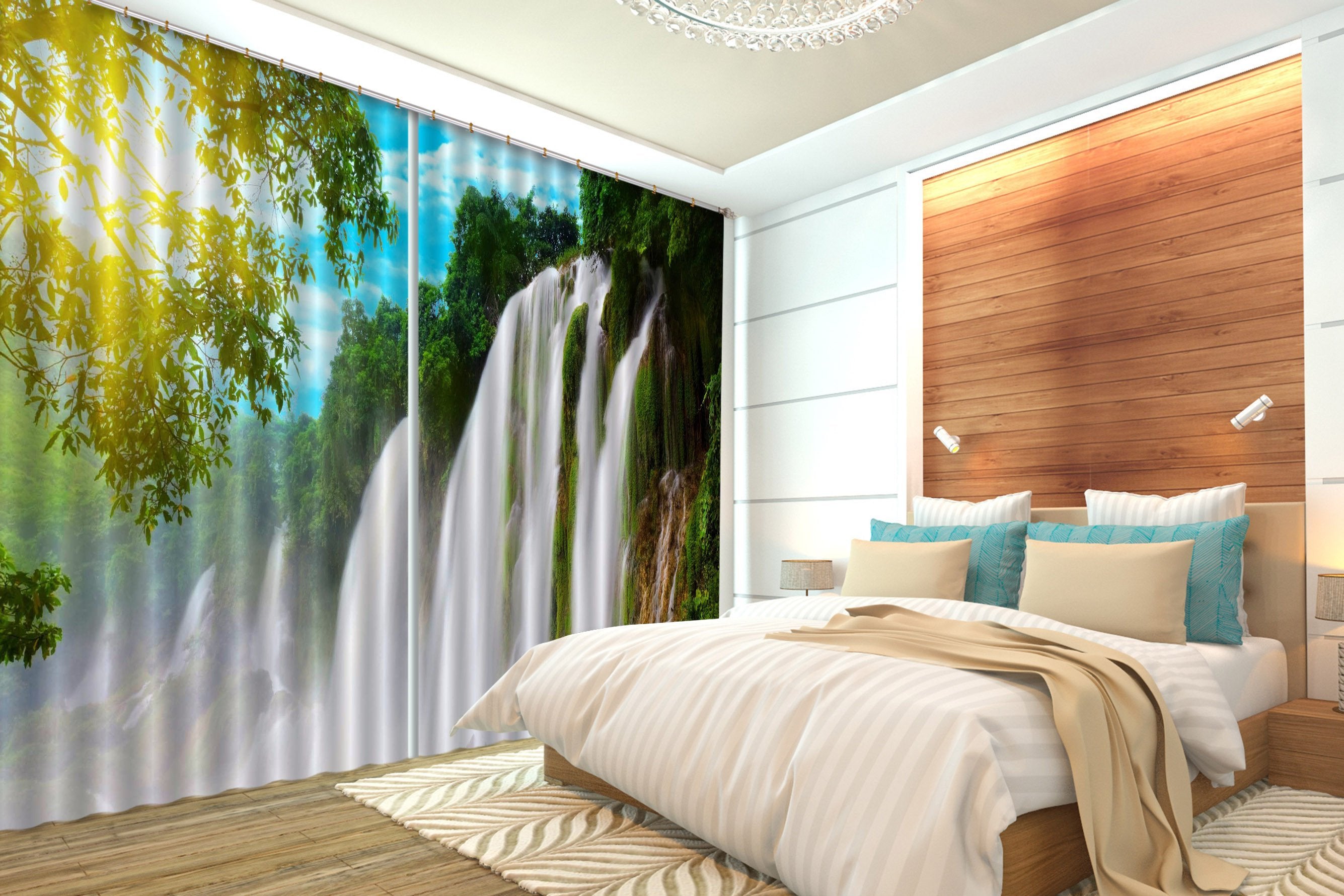 3D Waterfalls 190 Curtains Drapes Wallpaper AJ Wallpaper