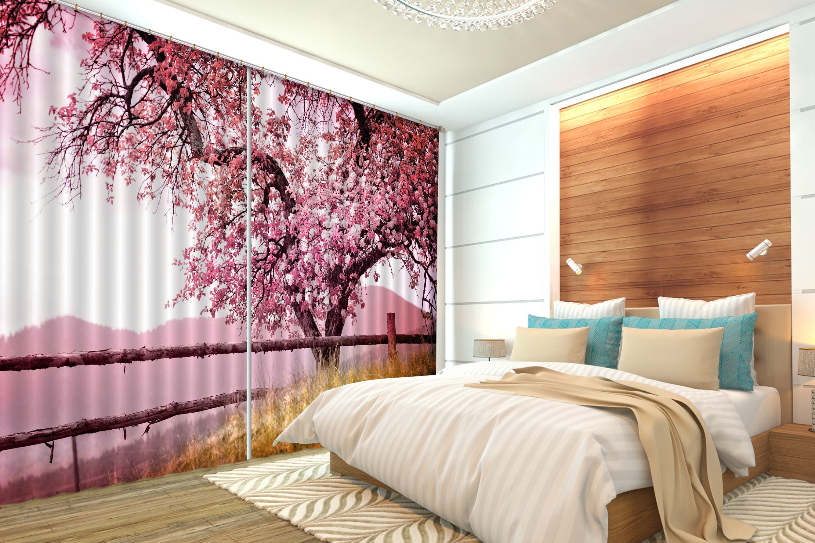 3D Flowering Tree 651 Curtains Drapes Wallpaper AJ Wallpaper