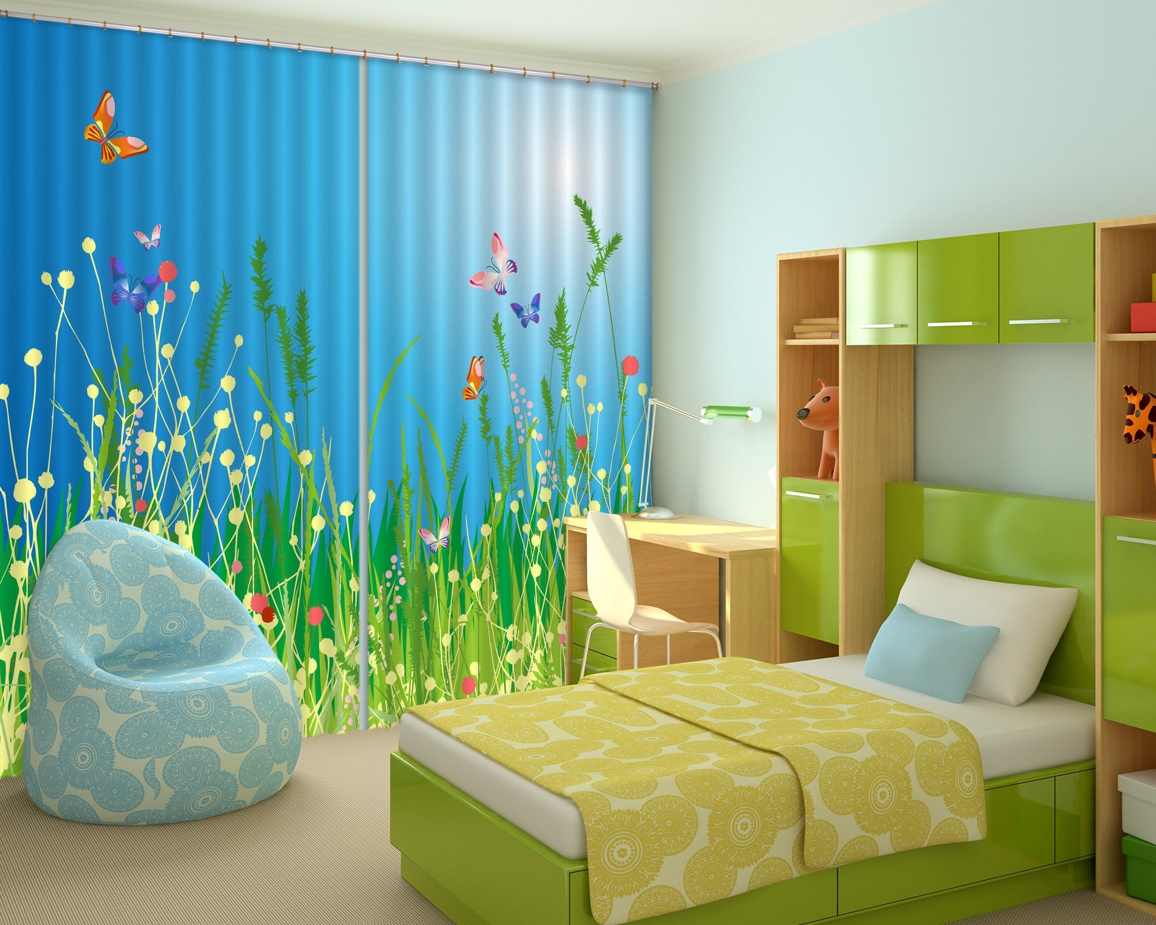 3D Weeds Butterflies 292 Curtains Drapes Wallpaper AJ Wallpaper