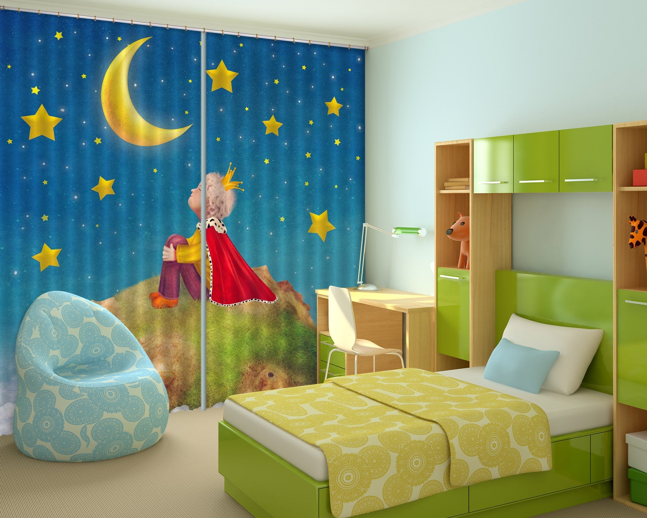 3D Little Prince 521 Curtains Drapes Wallpaper AJ Wallpaper