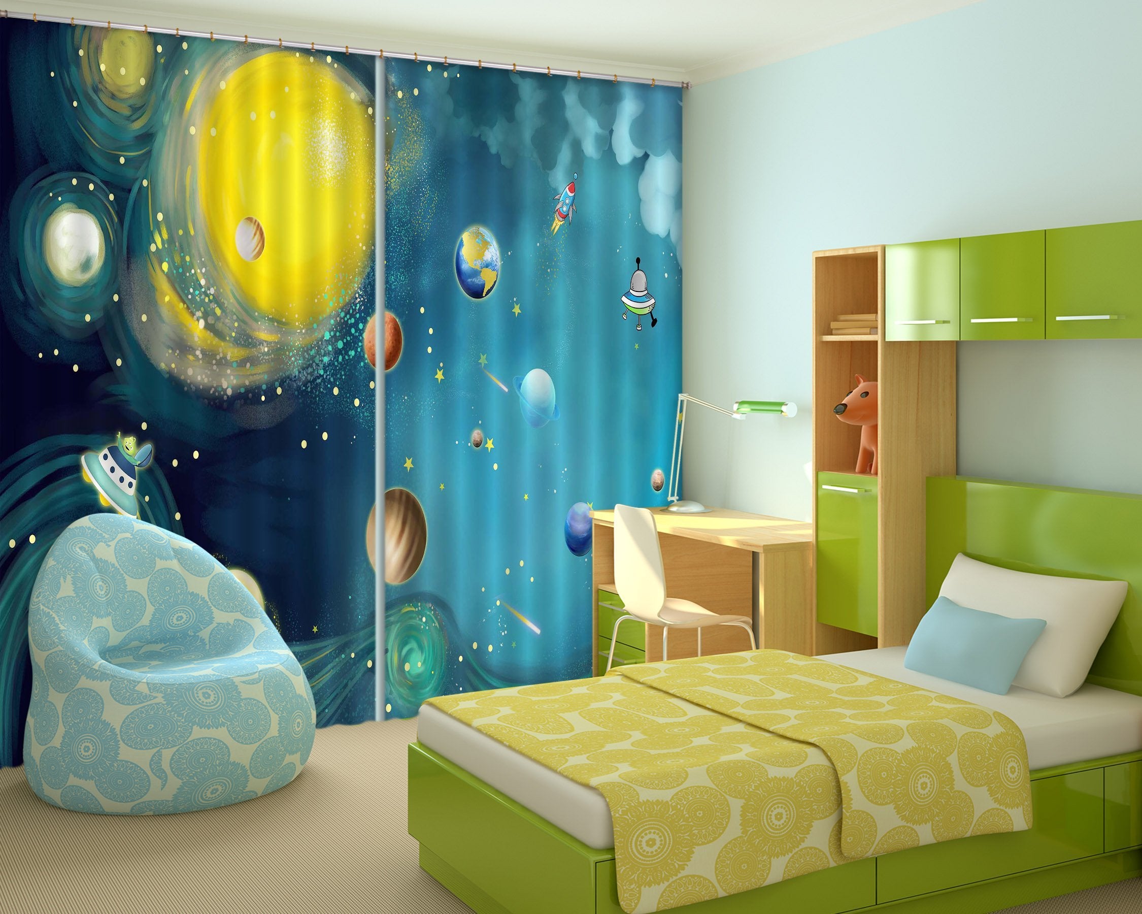 3D Space Scenery 2305 Curtains Drapes Wallpaper AJ Wallpaper