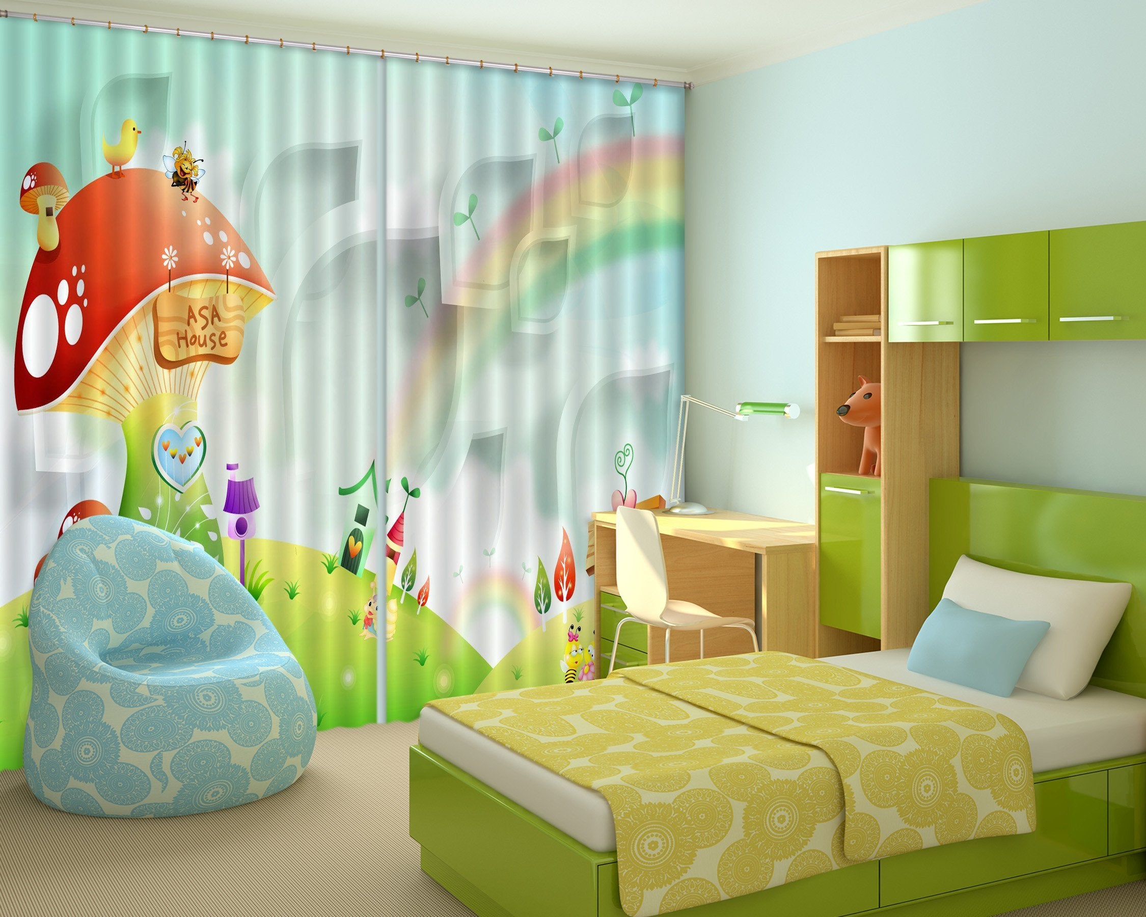 3D Lovely Insect Houses Curtains Drapes Wallpaper AJ Wallpaper