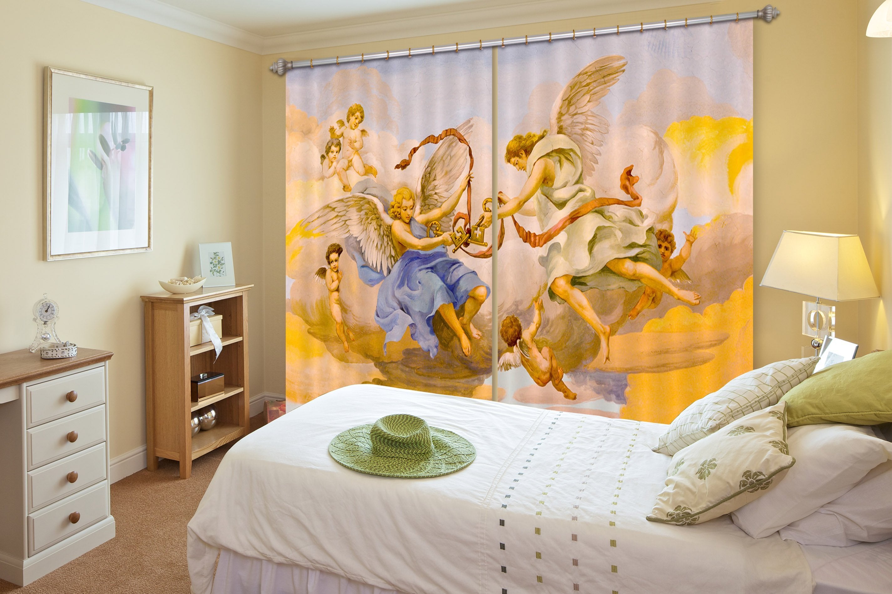 3D Key Ribbon 055 Curtains Drapes Curtains AJ Creativity Home