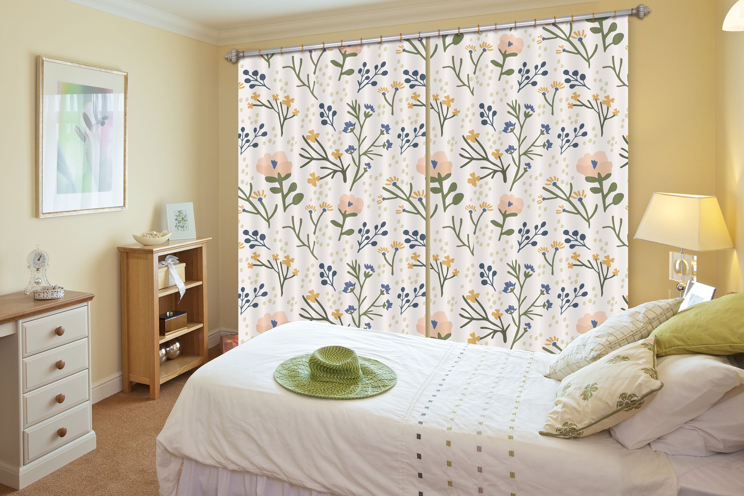 3D Cute Flowers 049 Jillian Helvey Curtain Curtains Drapes