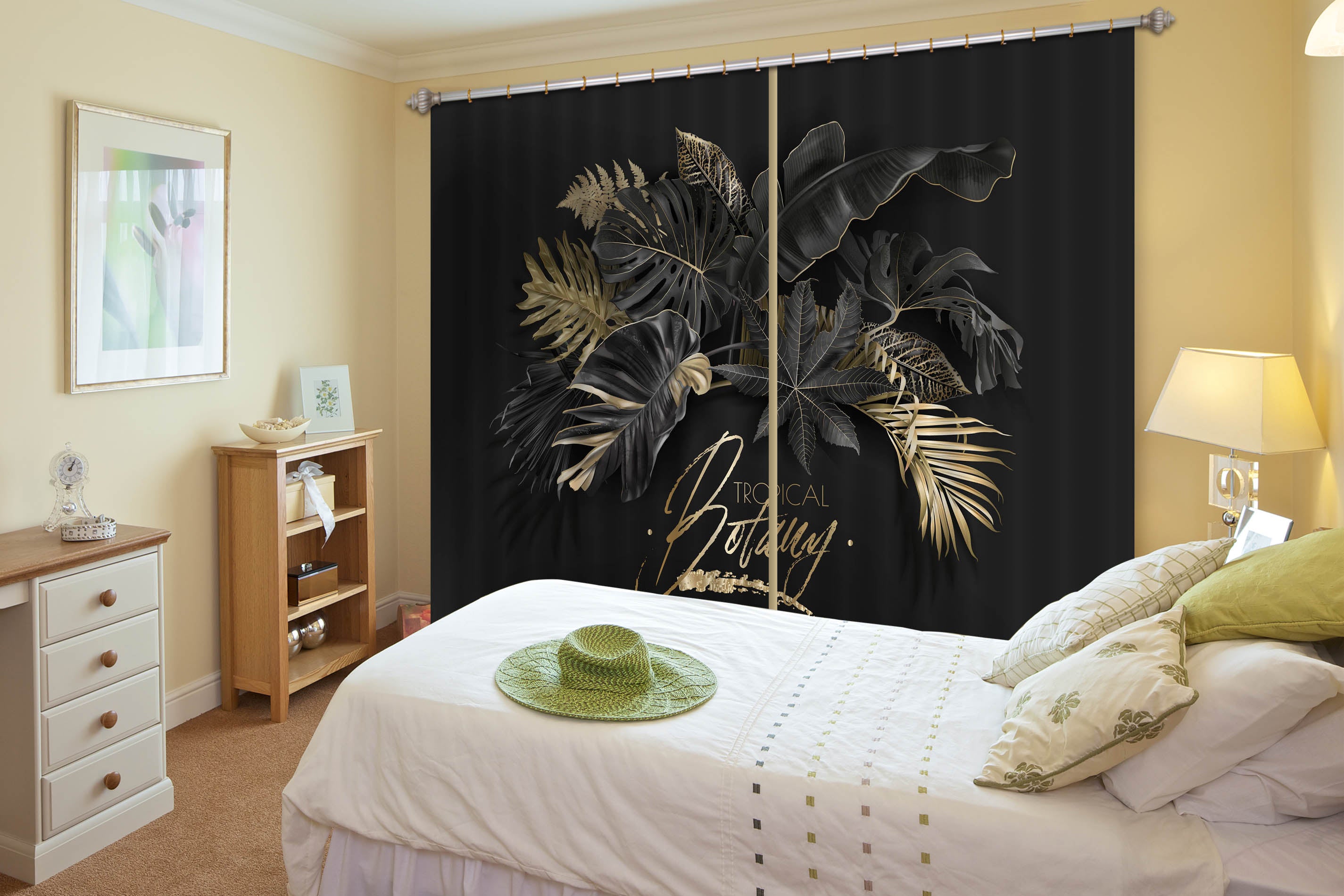 3D Dark Night 126 Curtains Drapes