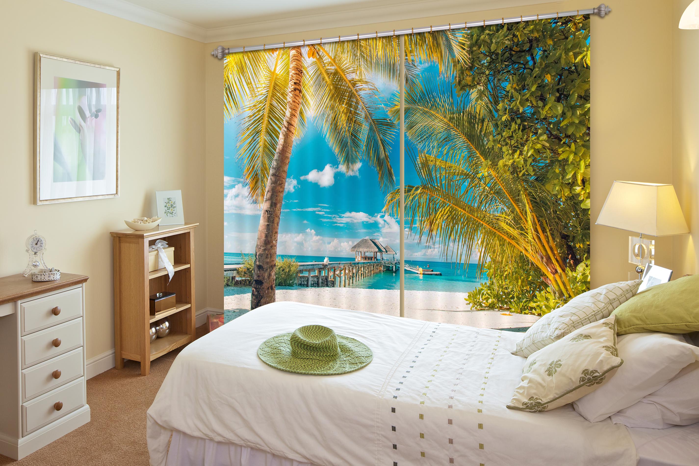 3D Coconut Palm Tree 114 Curtains Drapes