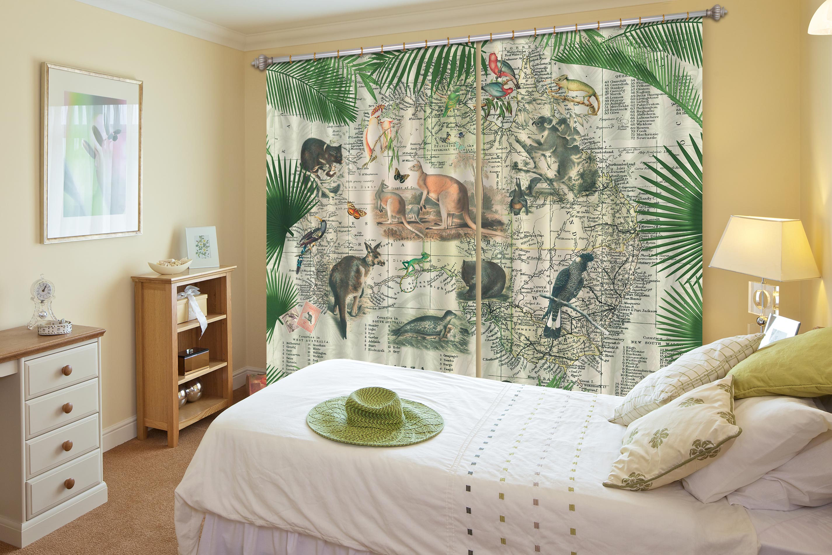 3D Australia Map 001 Andrea haase Curtain Curtains Drapes