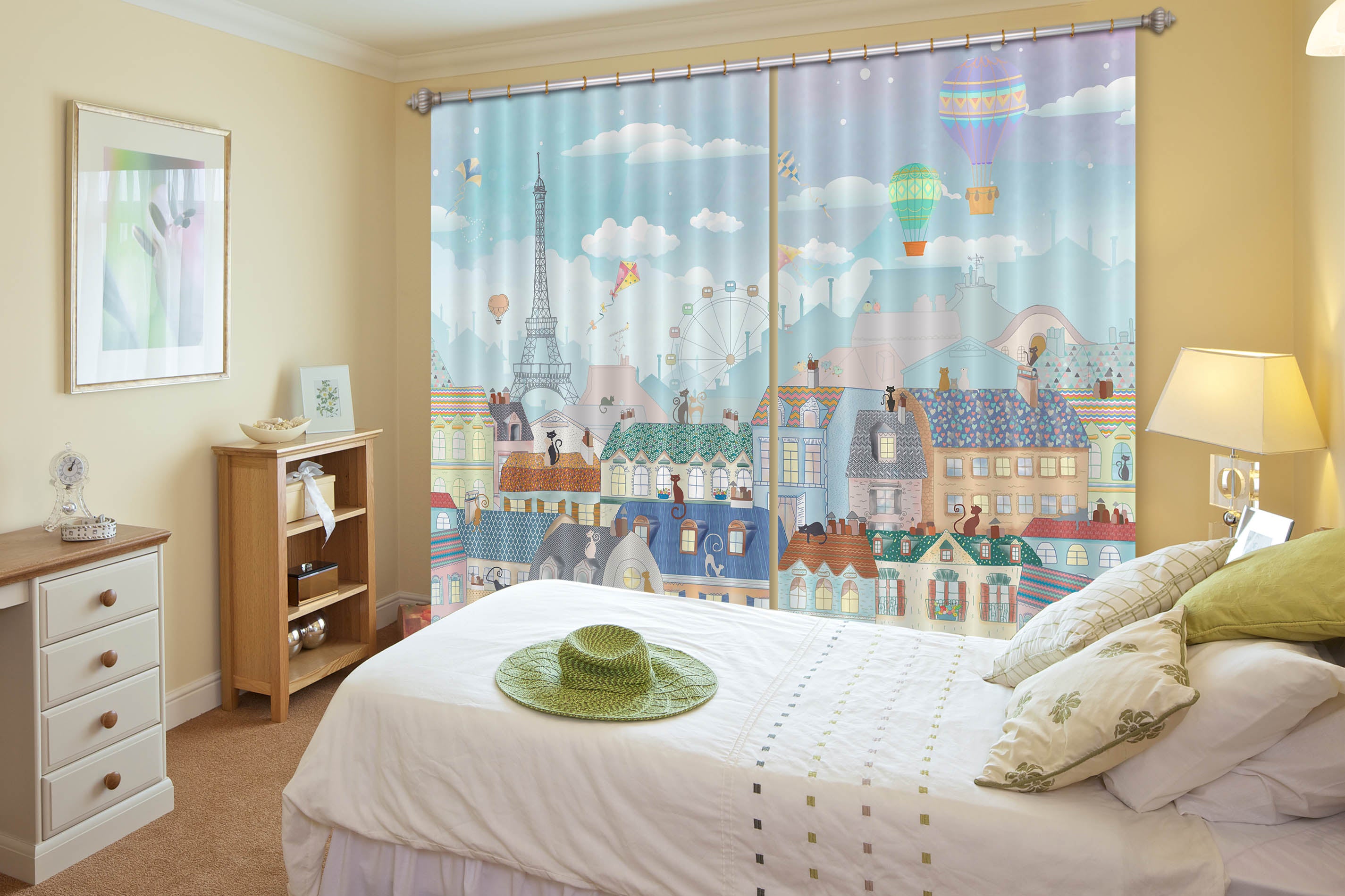3D Color City 751 Curtains Drapes