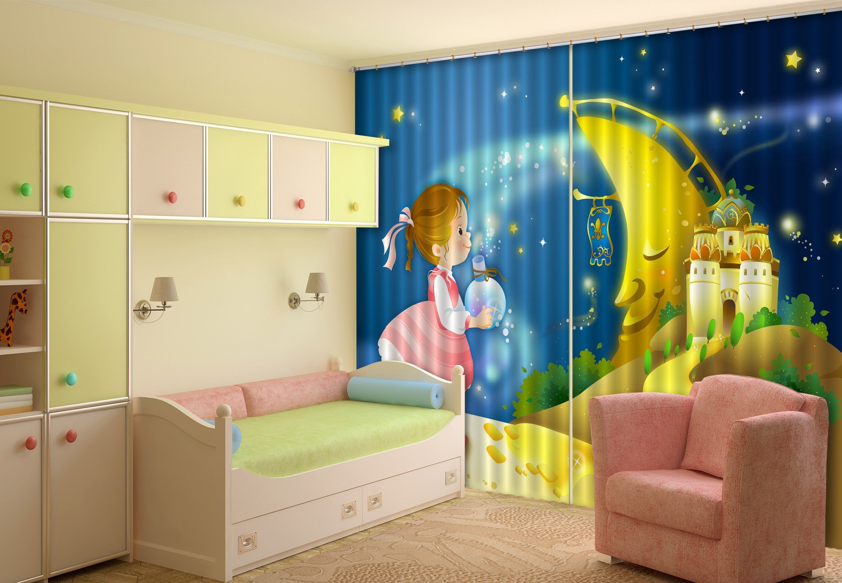 3D Naive Girl 719 Curtains Drapes Wallpaper AJ Wallpaper