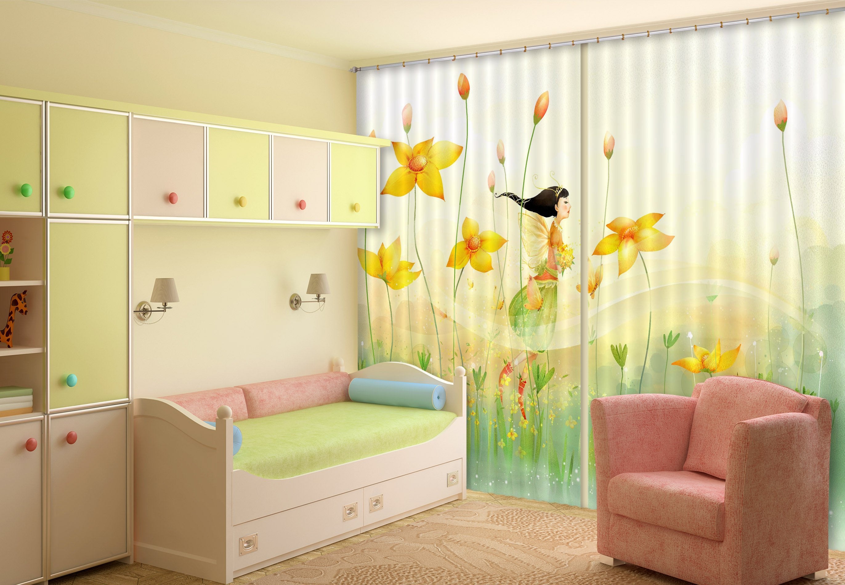 3D Flying Elf 161 Curtains Drapes Wallpaper AJ Wallpaper