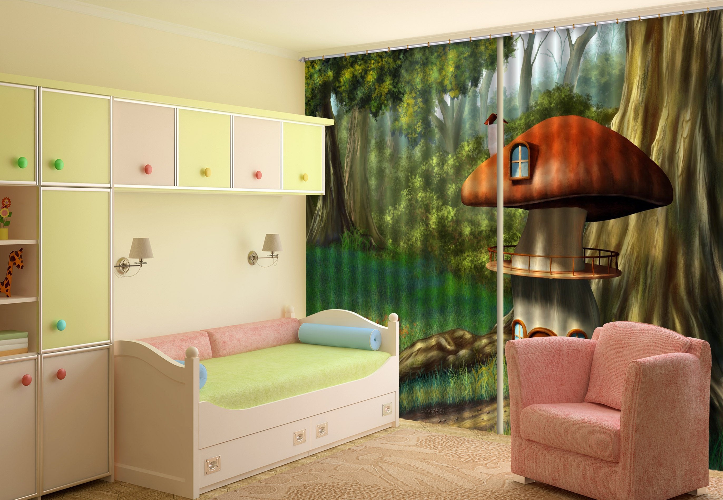 3D Forest Lovely House 276 Curtains Drapes Wallpaper AJ Wallpaper