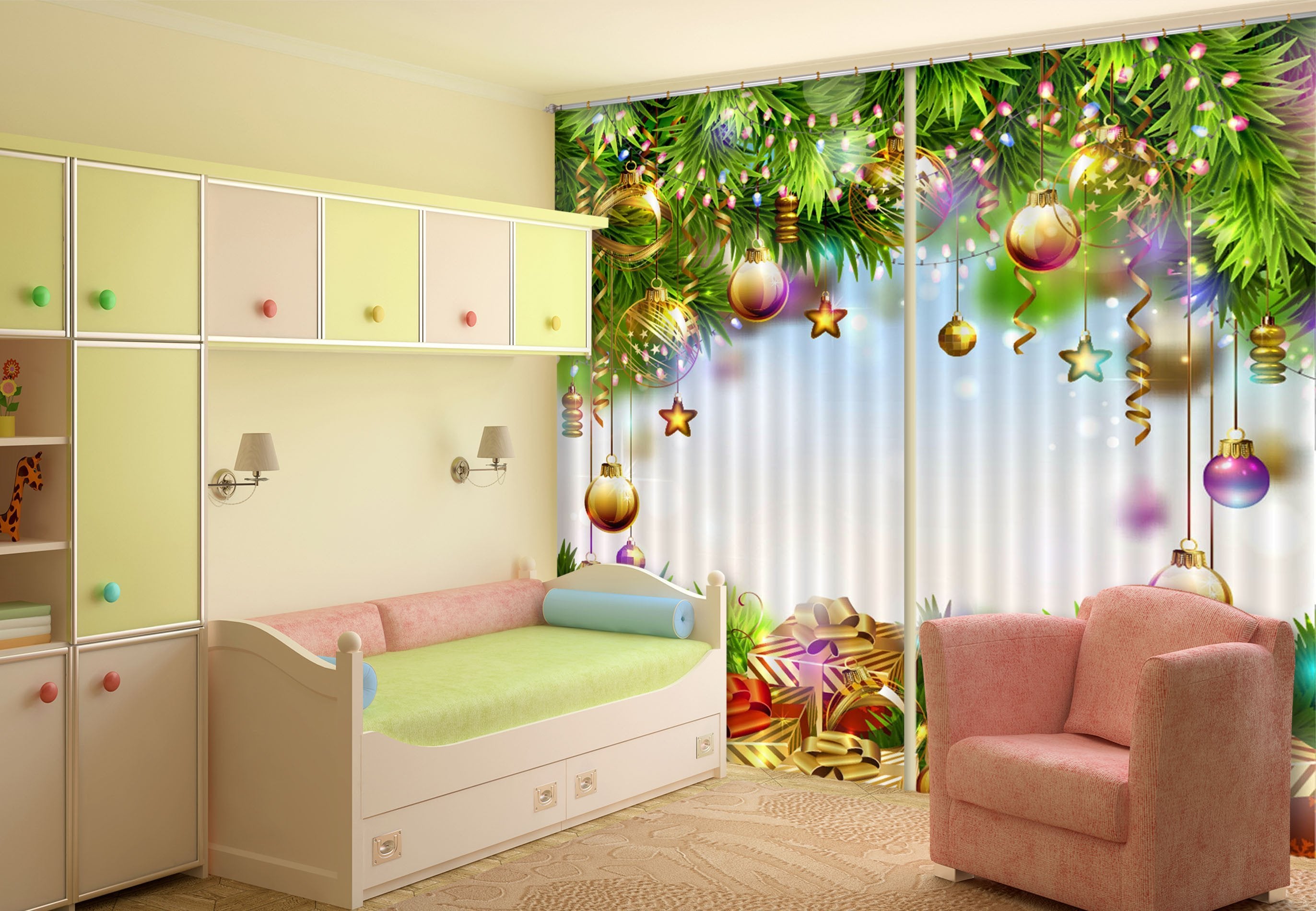 3D Pendant Balls 337 Curtains Drapes Wallpaper AJ Wallpaper