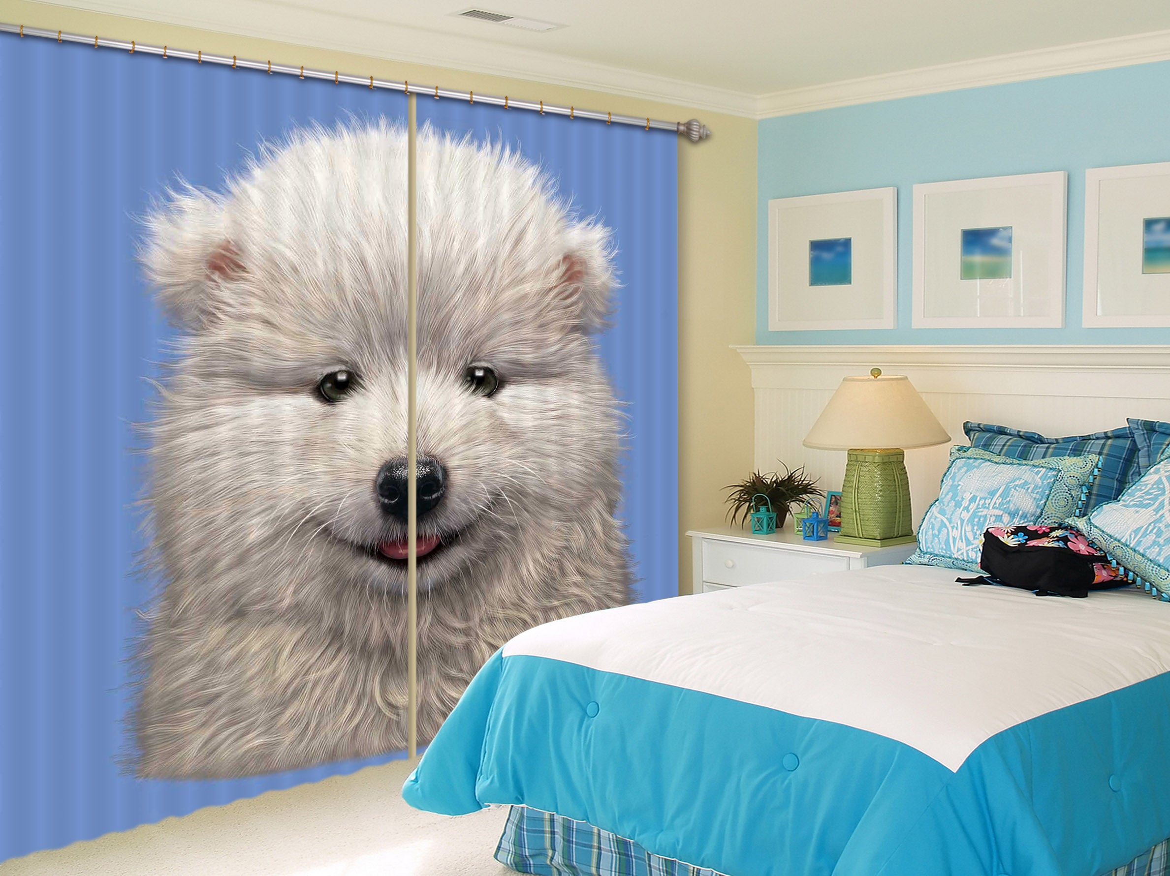 3D Cute Dog 066 Vincent Hie Curtain Curtains Drapes