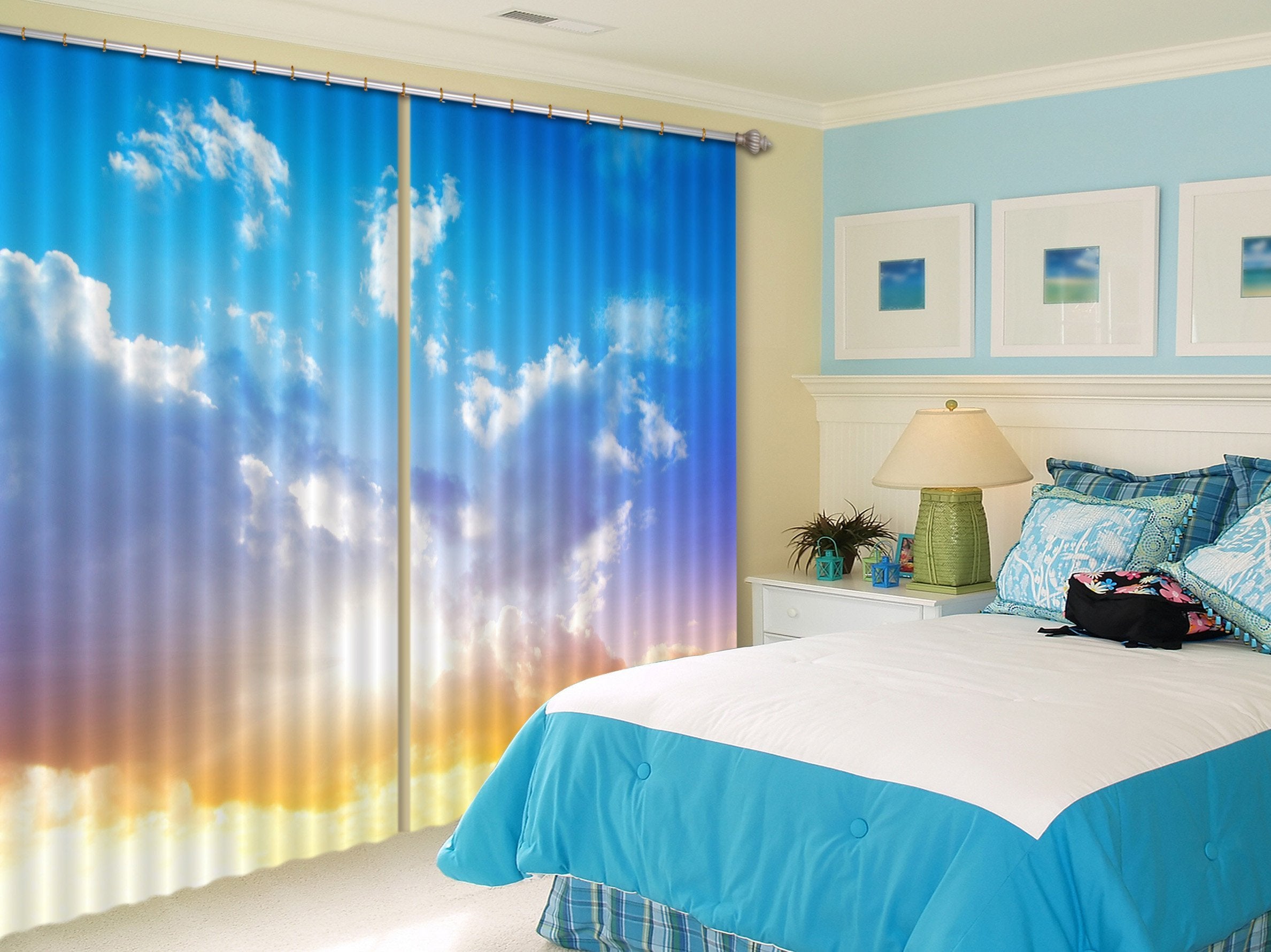 3D Sunset Sky Curtains Drapes Wallpaper AJ Wallpaper
