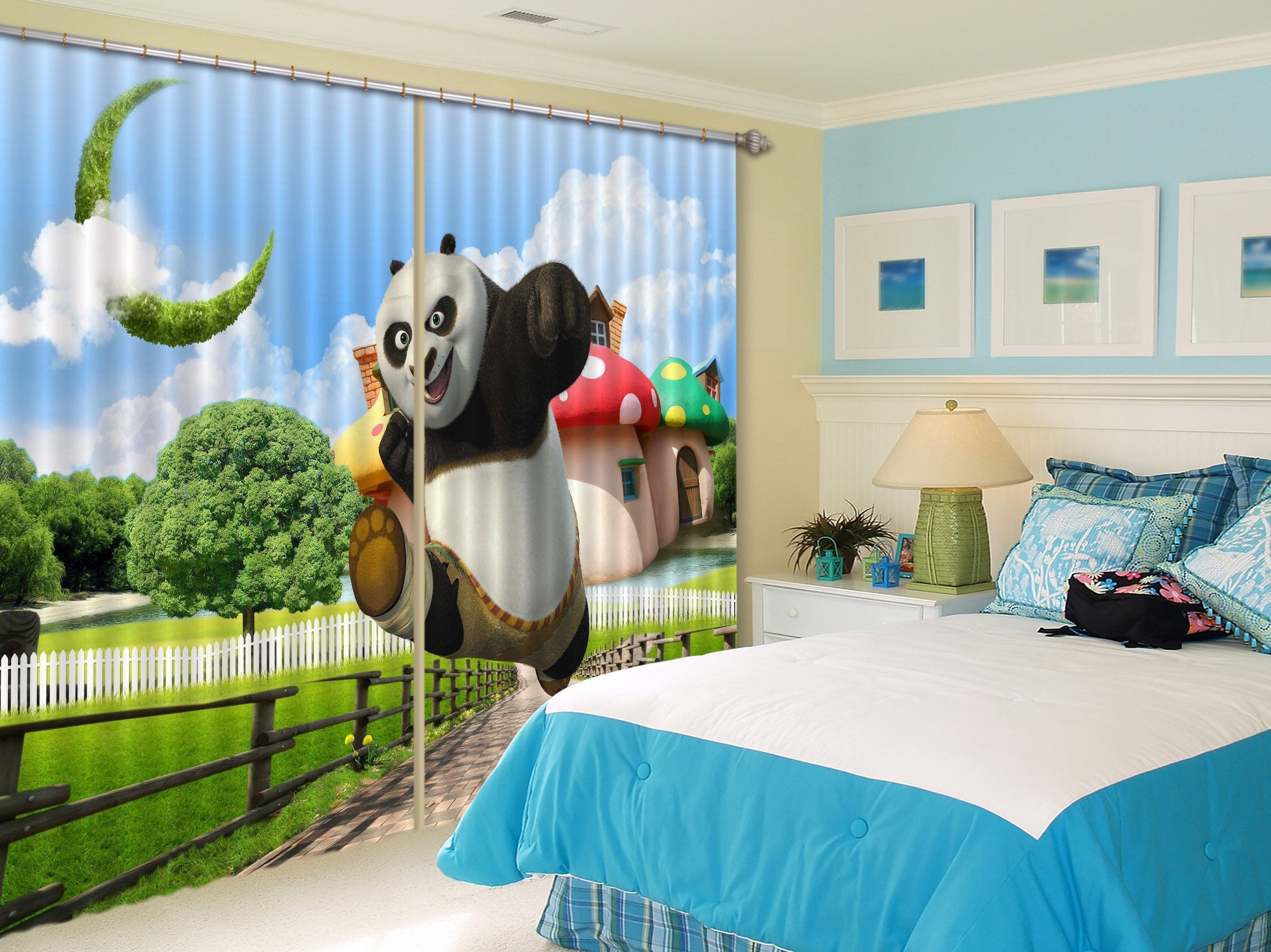 3D Kung Fu Panda 82 Curtains Drapes Wallpaper AJ Wallpaper