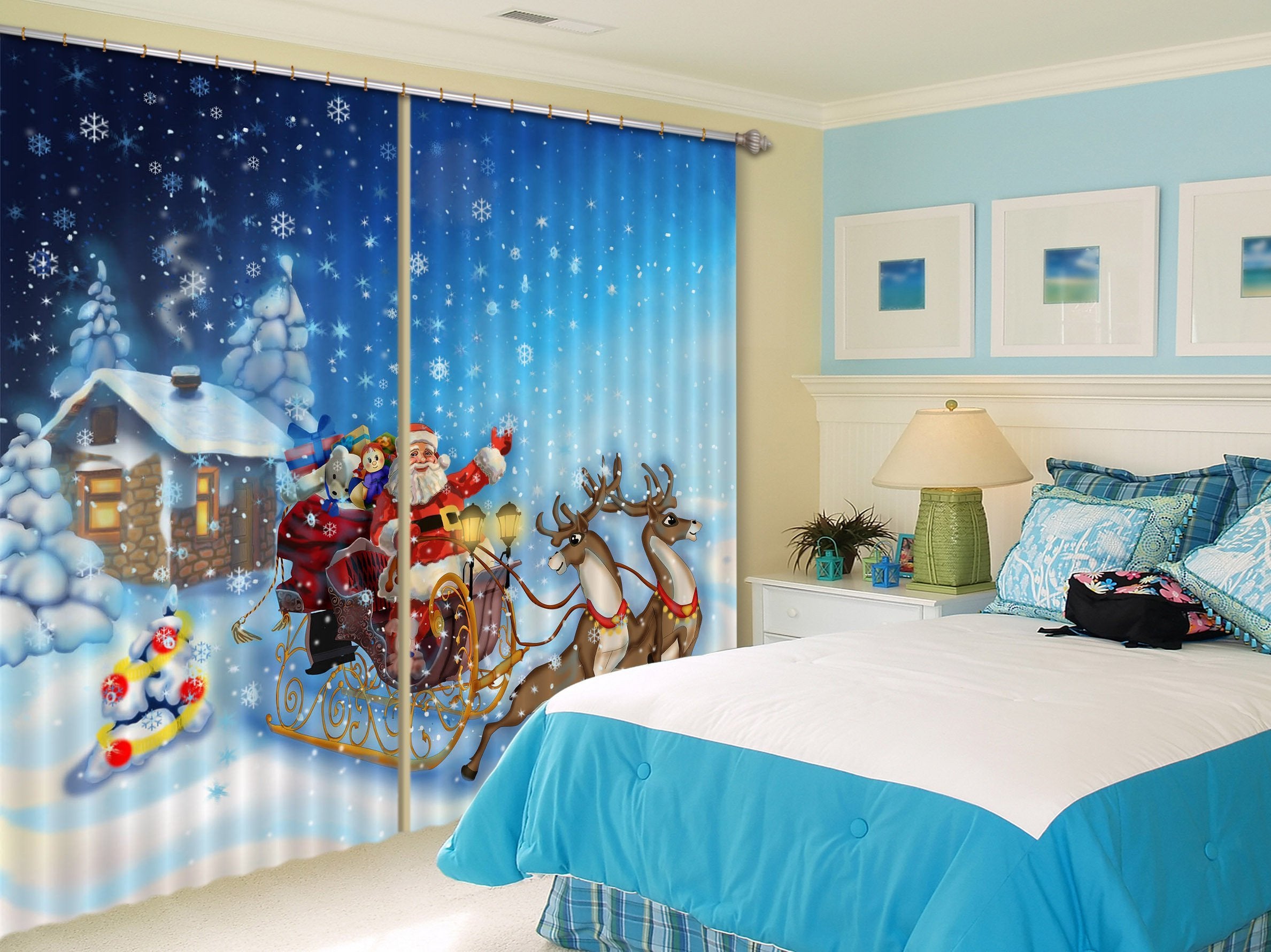 3D Santa Claus Gifts 101 Curtains Drapes Wallpaper AJ Wallpaper