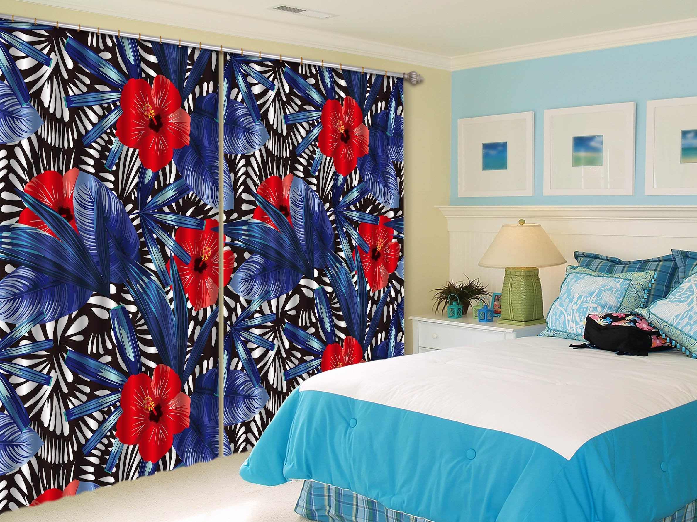 3D Red Flowers 2324 Curtains Drapes Wallpaper AJ Wallpaper