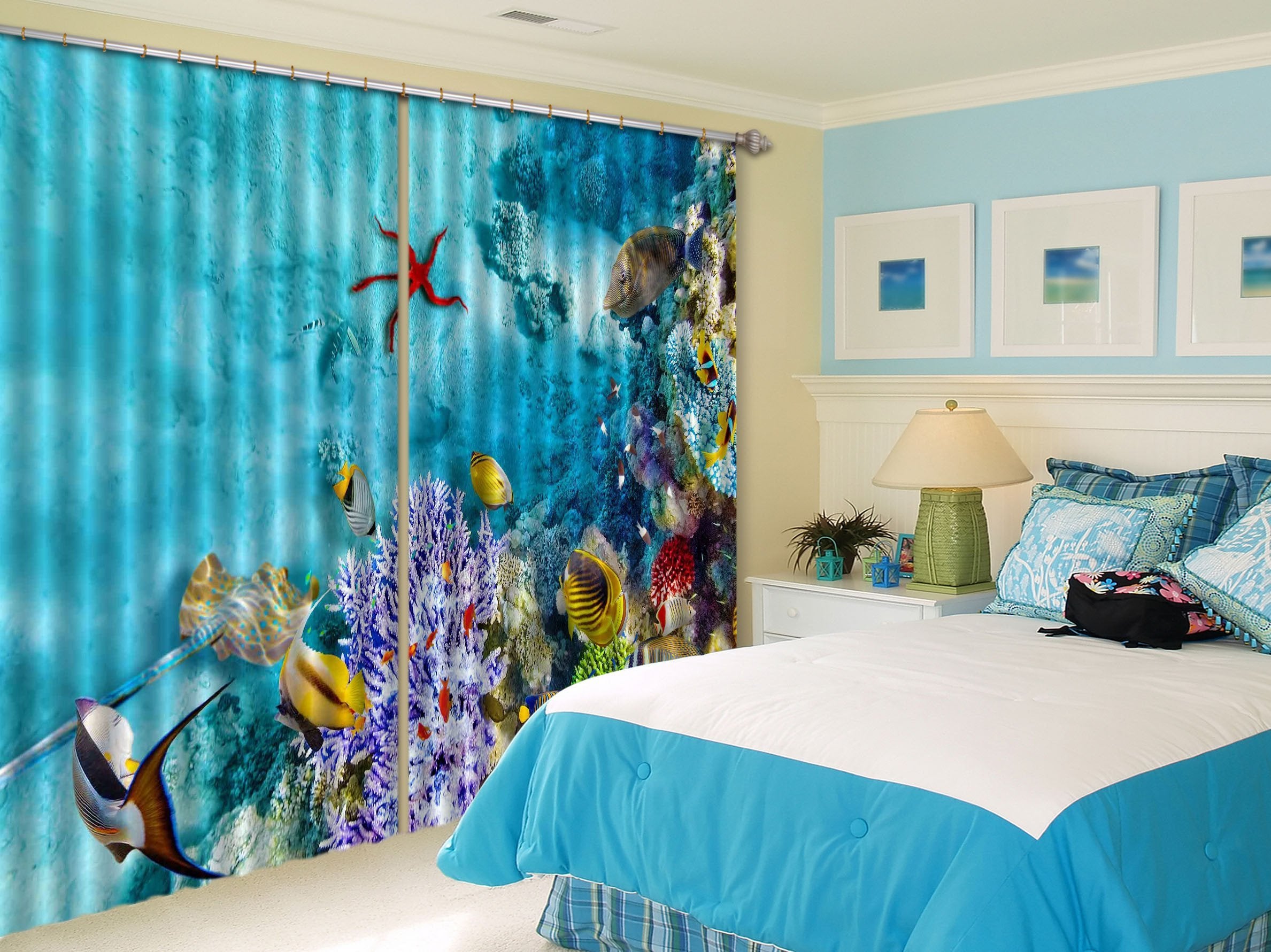 3D Sea Floor Scenery 567 Curtains Drapes Wallpaper AJ Wallpaper