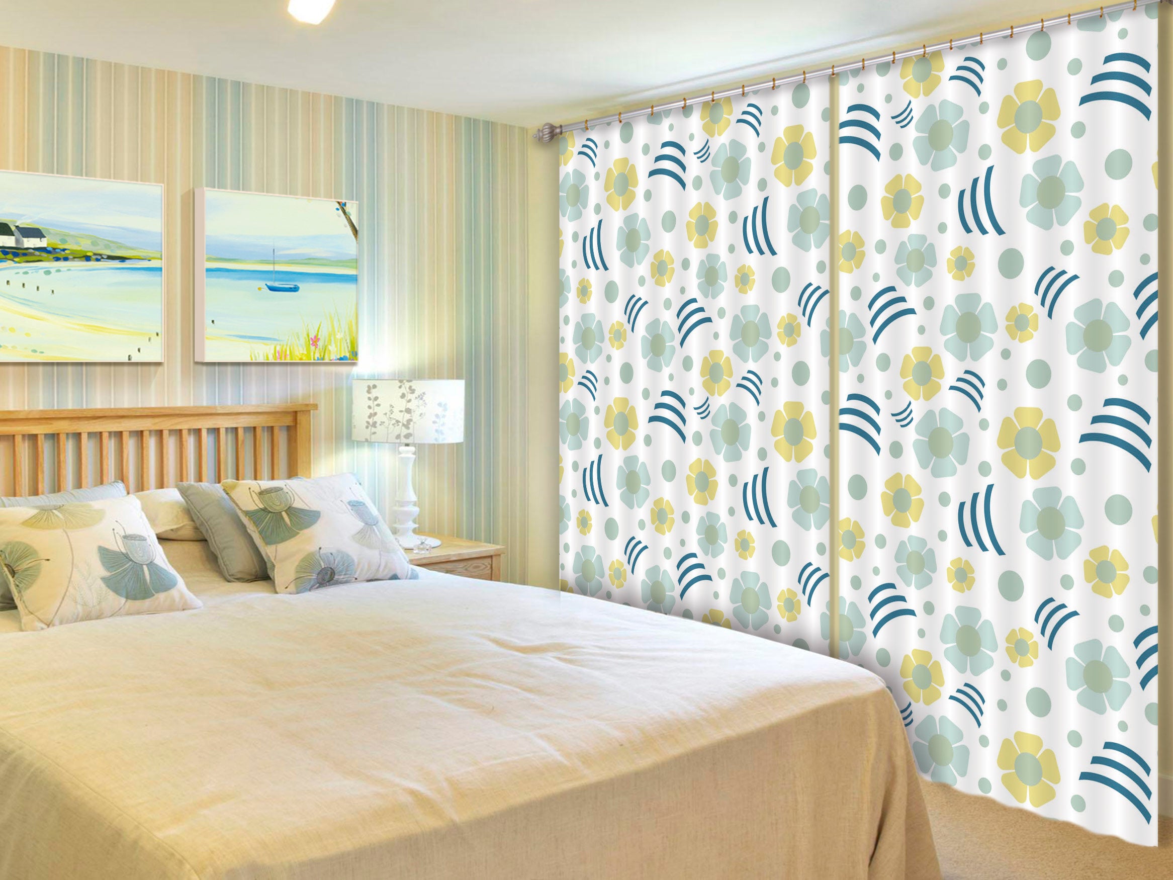 3D Flower Pattern 98126 Kasumi Loffler Curtain Curtains Drapes