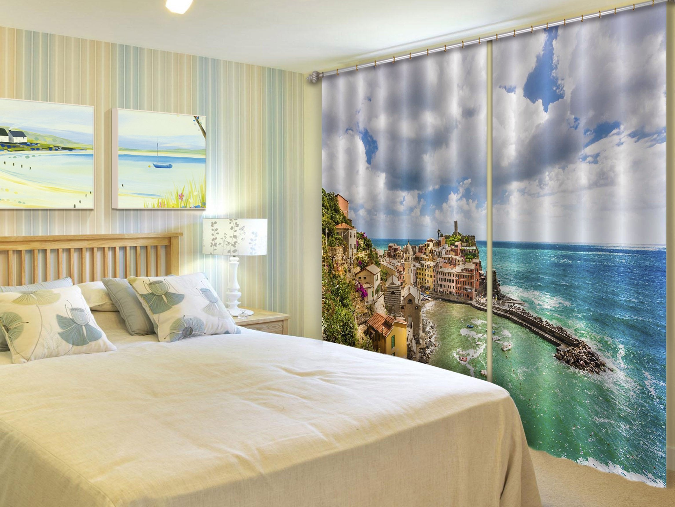 3D Cinque Terre Scenery 582 Curtains Drapes Wallpaper AJ Wallpaper