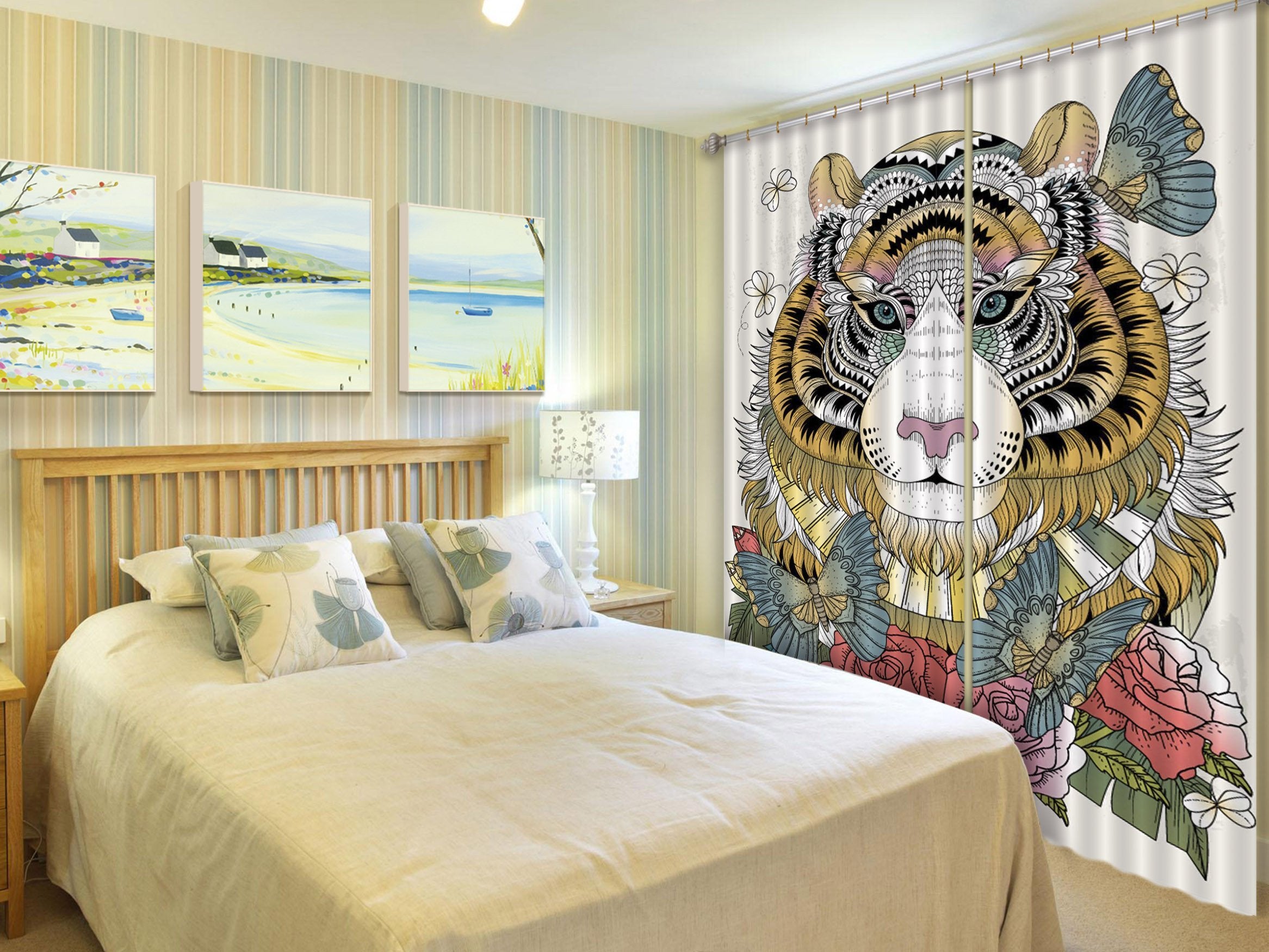 3D Dog Pattern 529 Curtains Drapes Wallpaper AJ Wallpaper