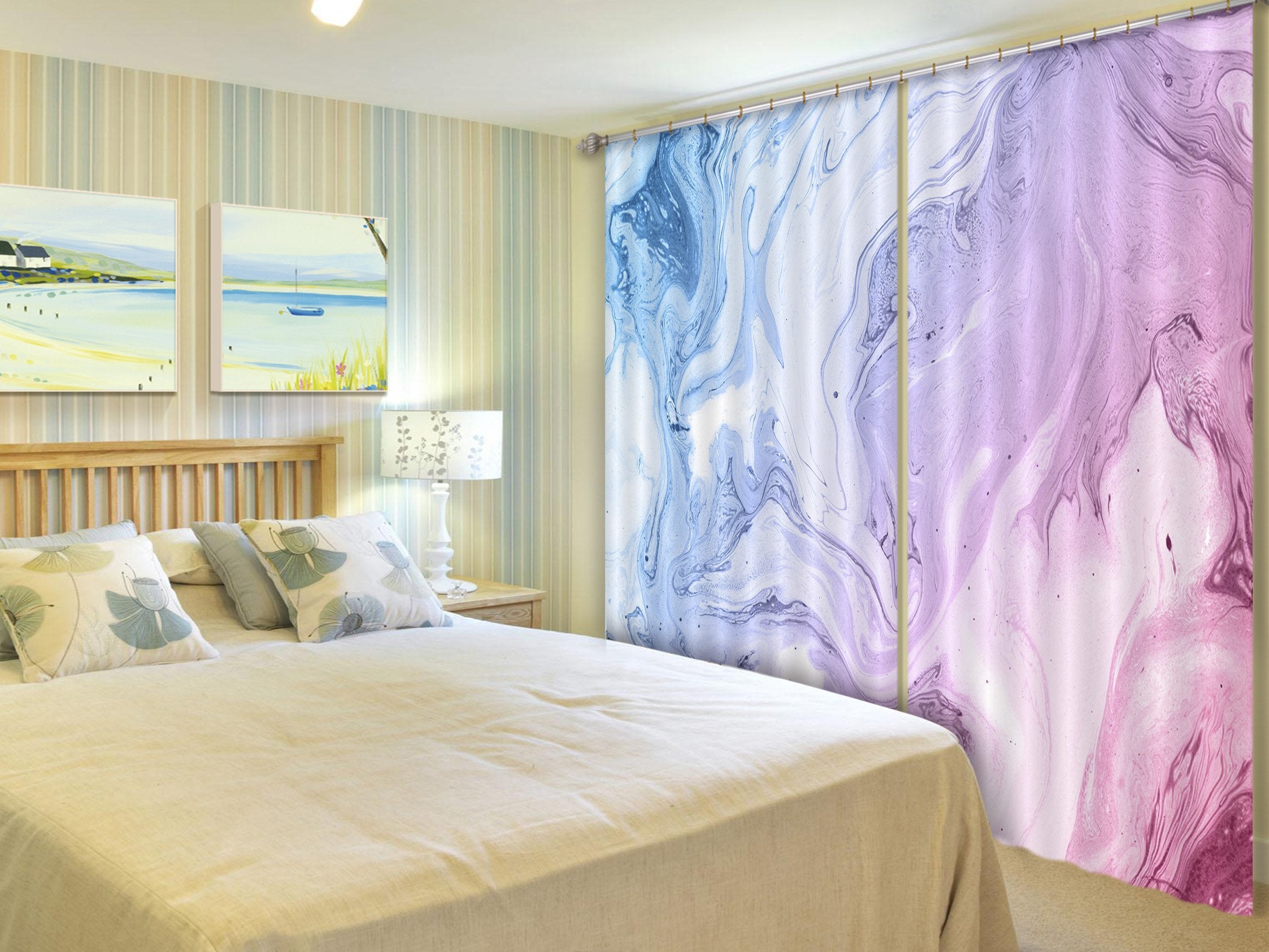 3D Red Gradient Turbulence 18 Curtains Drapes Curtains AJ Creativity Home