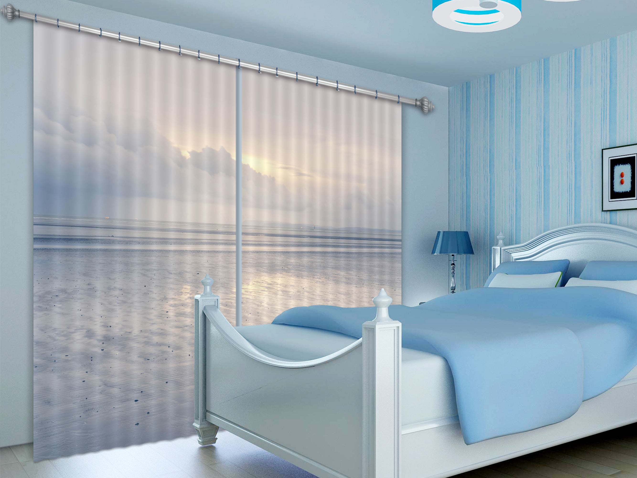 3D White Cloud 097 Assaf Frank Curtain Curtains Drapes