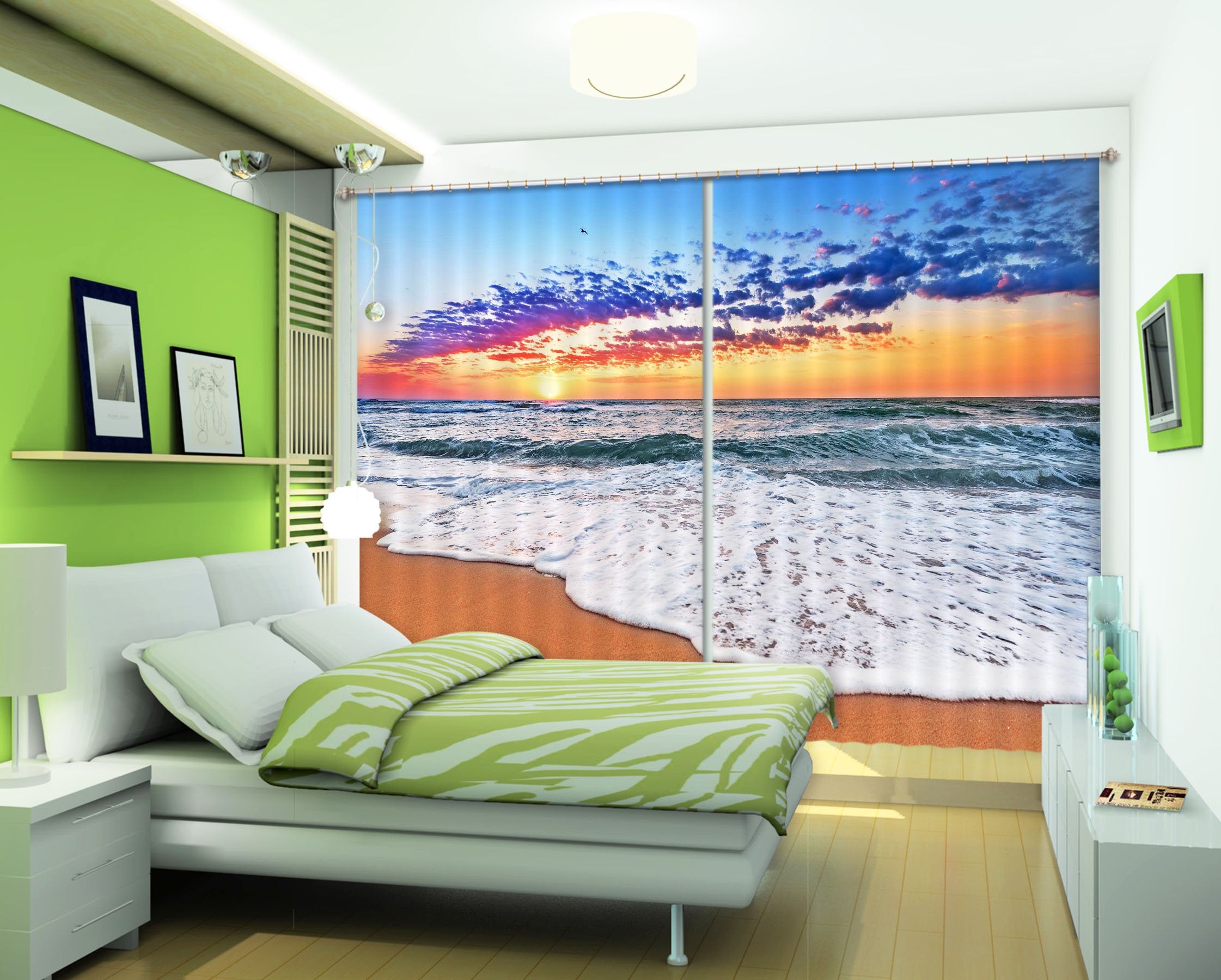 3D Beach Water 128 Curtains Drapes Wallpaper AJ Wallpaper
