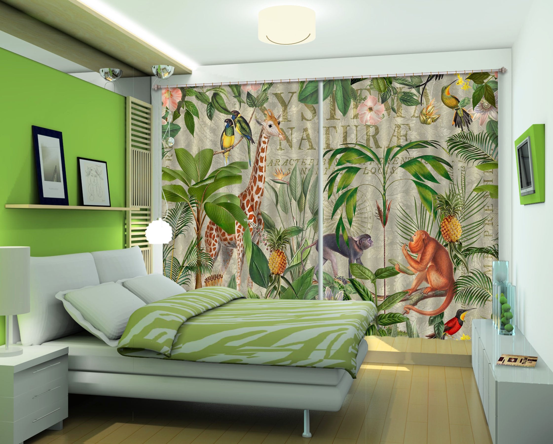 3D Animal Home 080 Andrea haase Curtain Curtains Drapes Wallpaper AJ Wallpaper