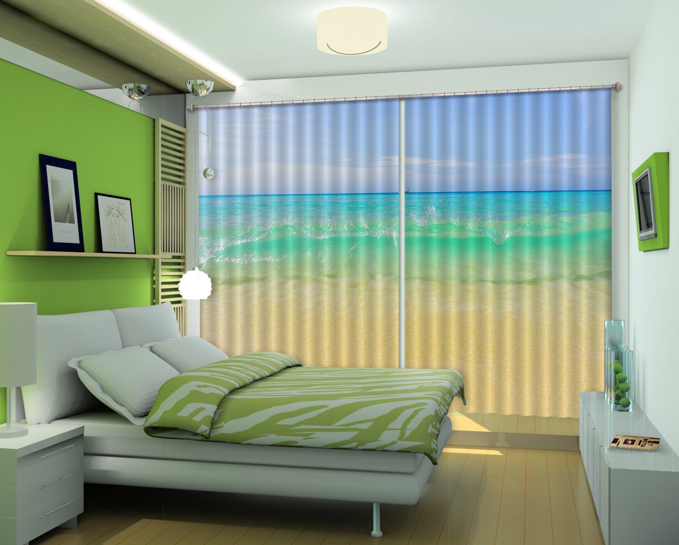 3D Vast Sea Scenery 537 Curtains Drapes Wallpaper AJ Wallpaper