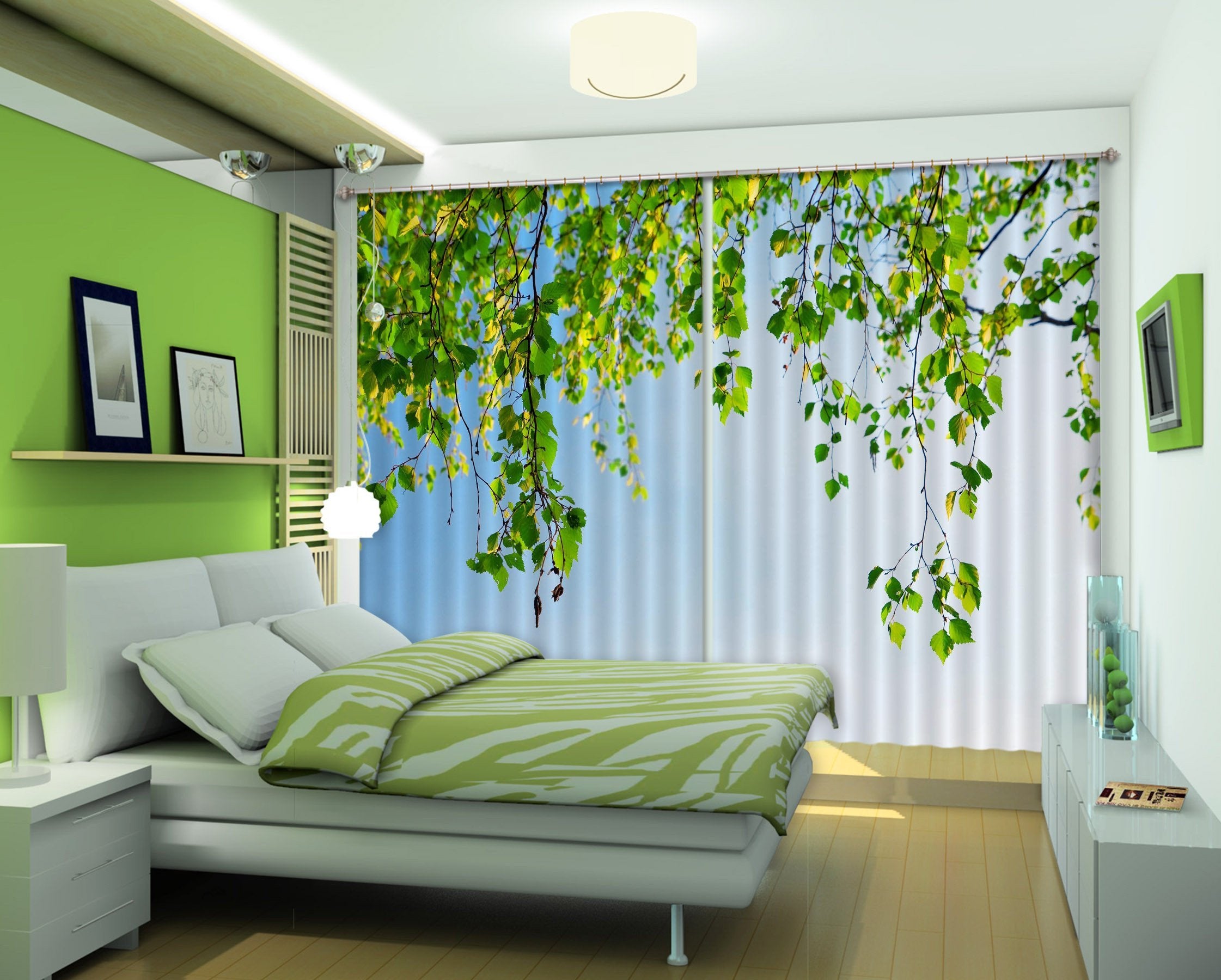 3D Hanging Branches 192 Curtains Drapes Wallpaper AJ Wallpaper