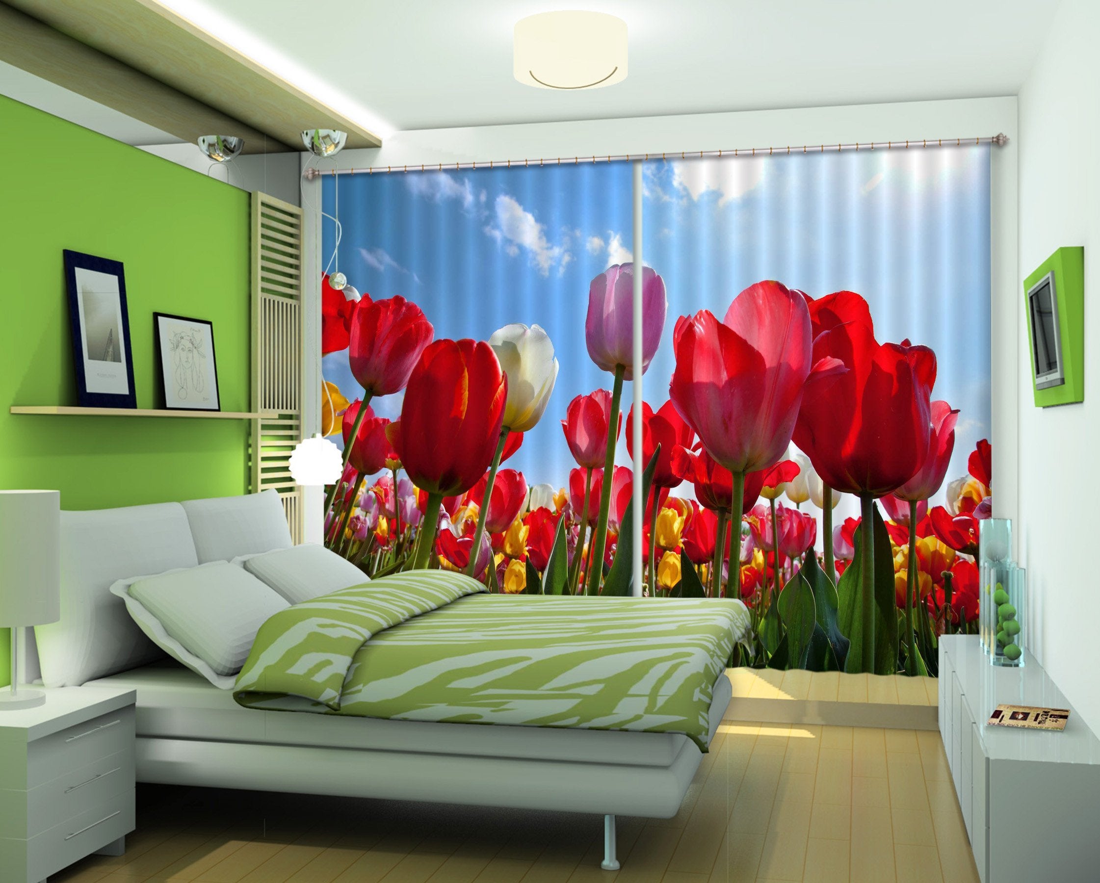 3D Colorful Flowers 508 Curtains Drapes Wallpaper AJ Wallpaper